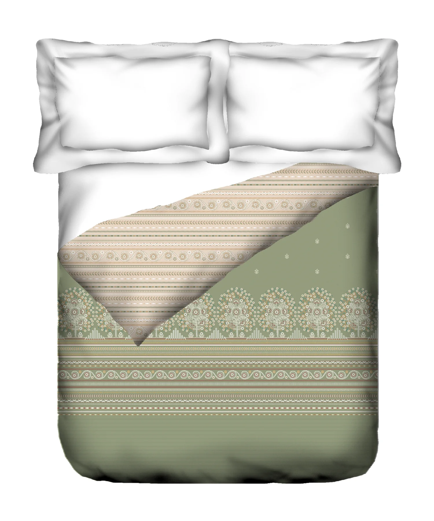 Sanskriti Double AC Comforter, Rogan Art Olive| 180 GSM Polyester - Image 4