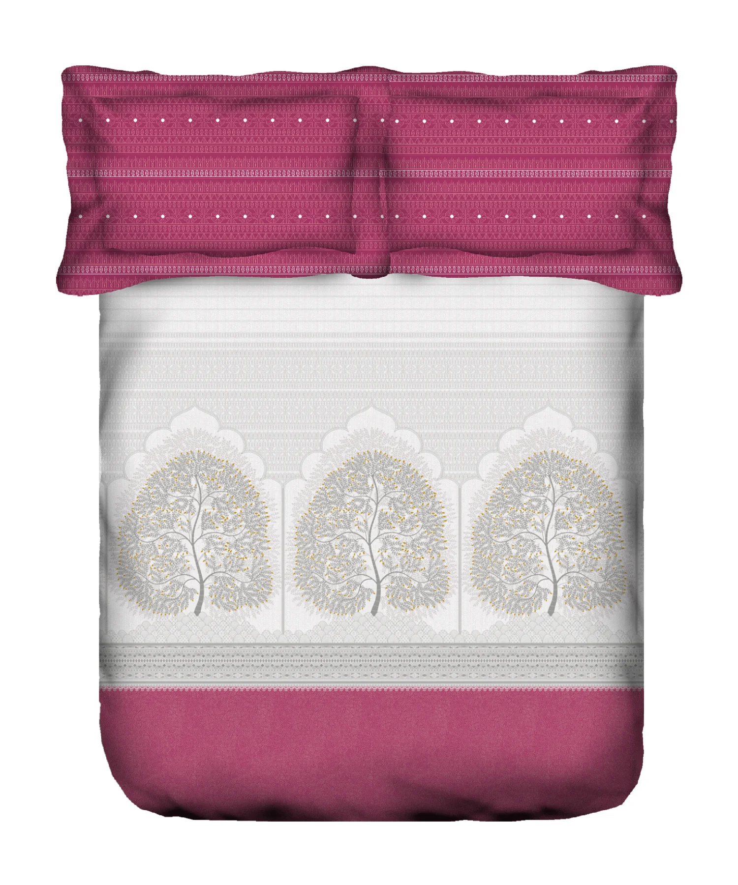 Sanskriti King Bedsheet Gift Set, Gond Art Pink| 180 TC Cotton| 2 Pillow Covers - Image 6