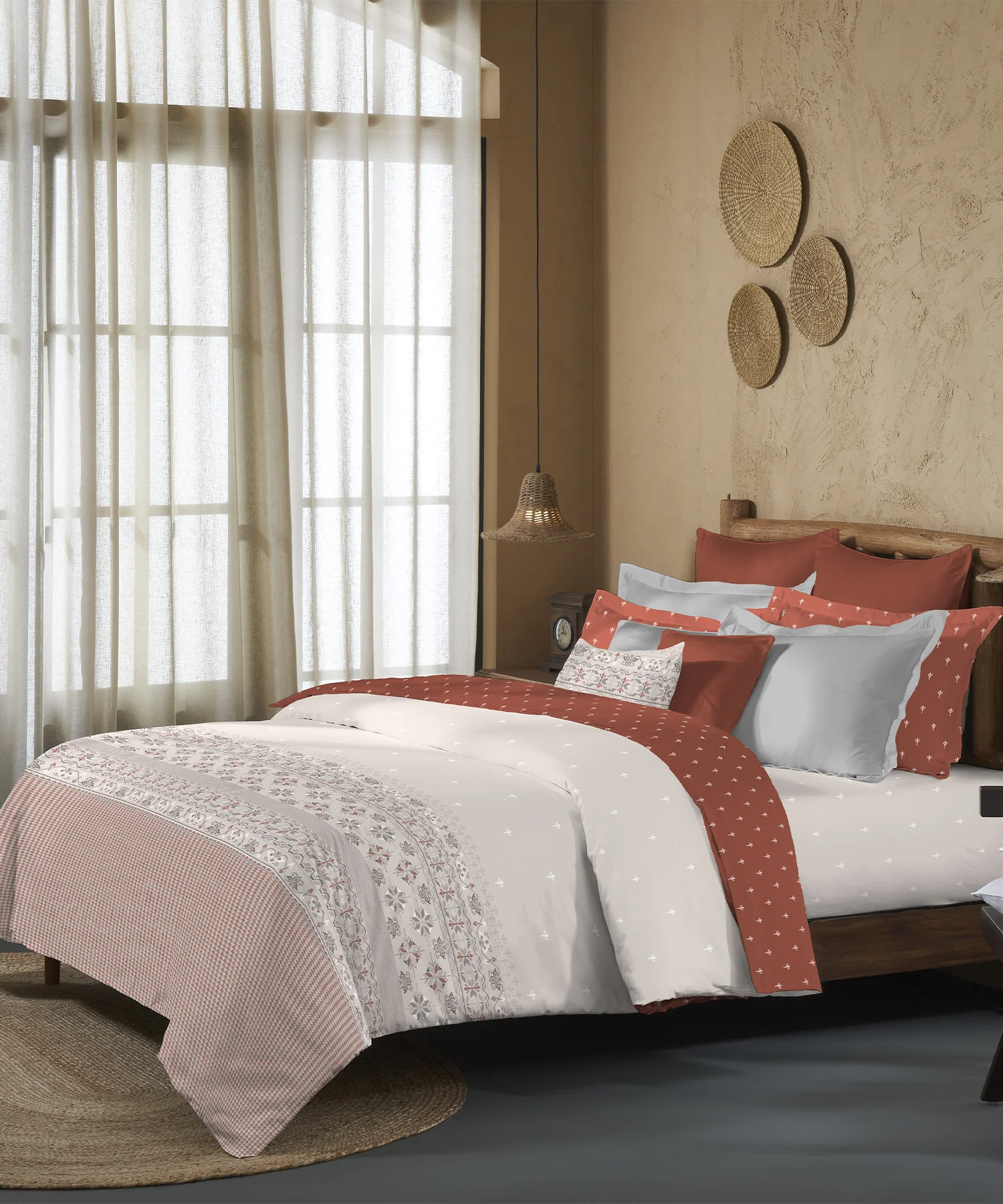 Sanskriti King Bedsheet Gift Set, Kasuti Grey| 180 TC Cotton| 2 Pillow Covers - Image 3