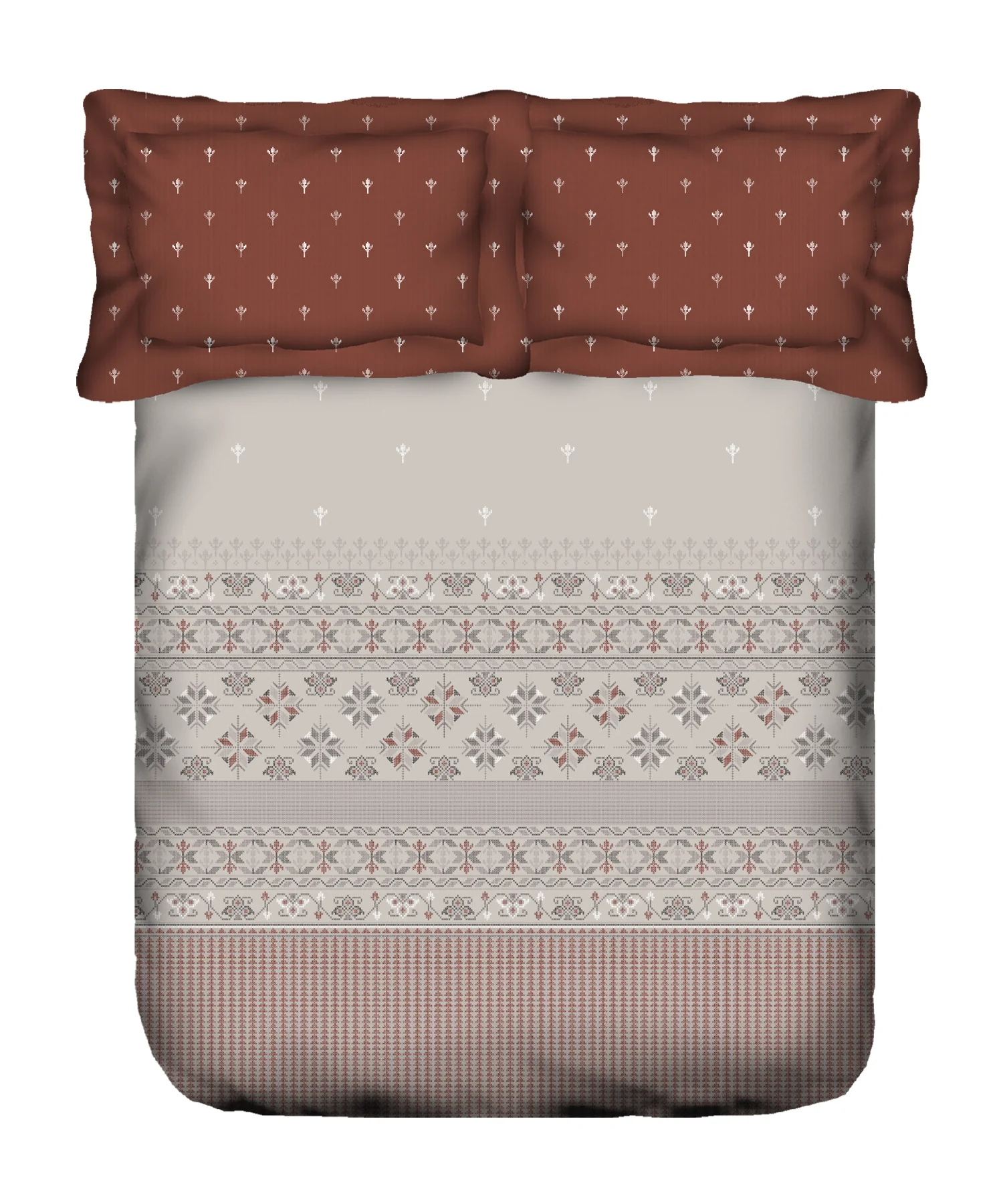 Sanskriti King Bedsheet Gift Set, Kasuti Grey| 180 TC Cotton| 2 Pillow Covers - Image 6
