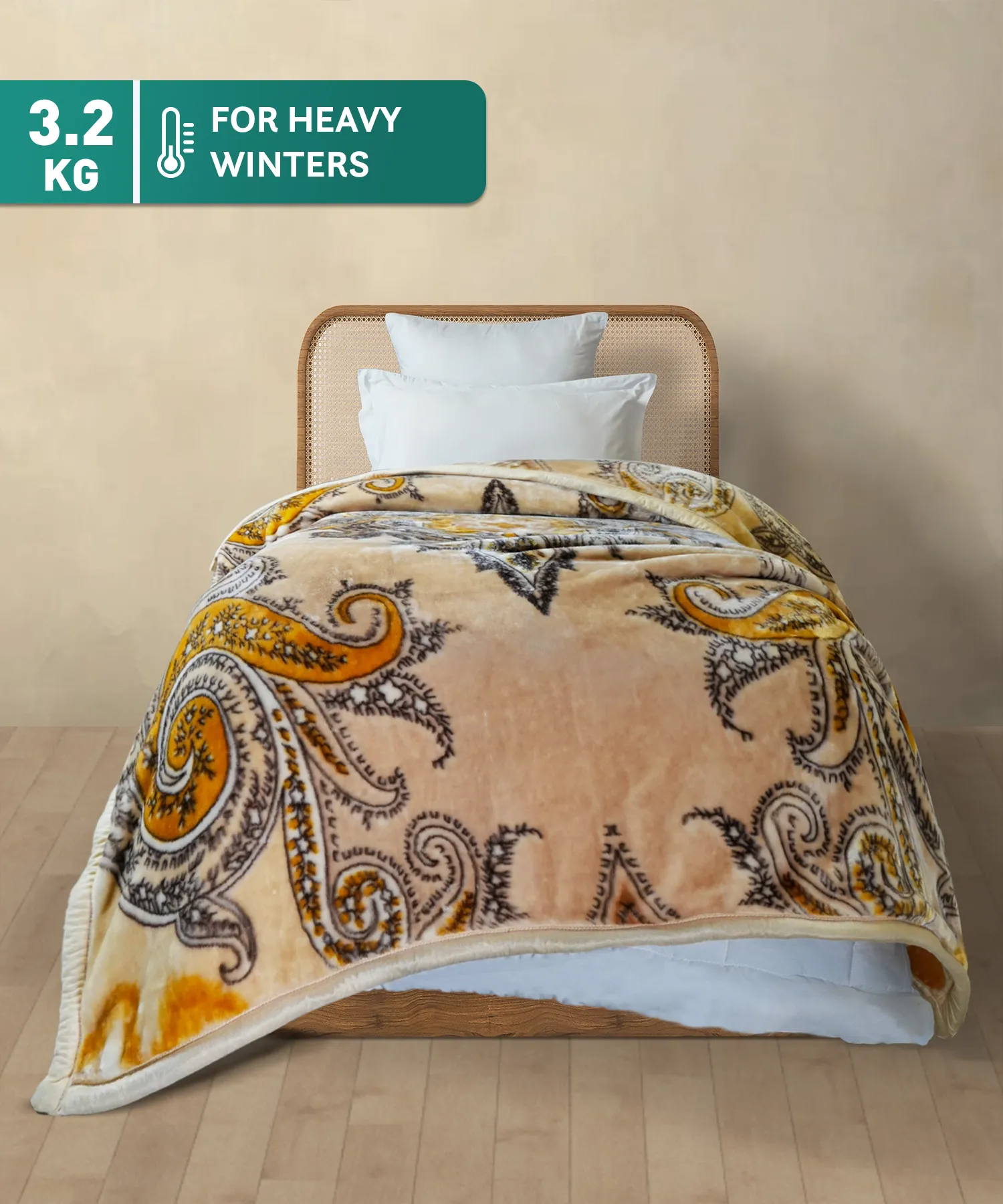 Sanskriti 2 ply Single Mink Blanket, Pashmina| 3.2 KG