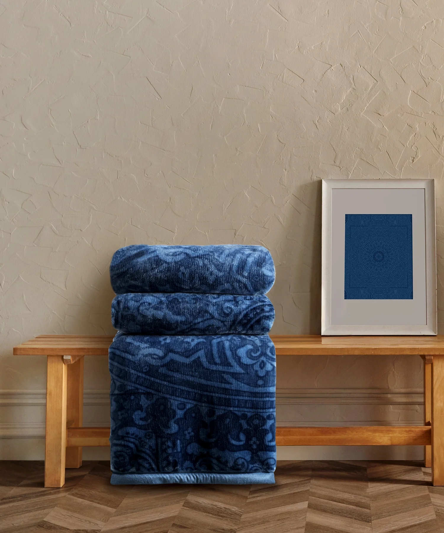 Sanskriti 2 ply Single Mink Blanket, Lipan Art| 3.2 KG - Image 3