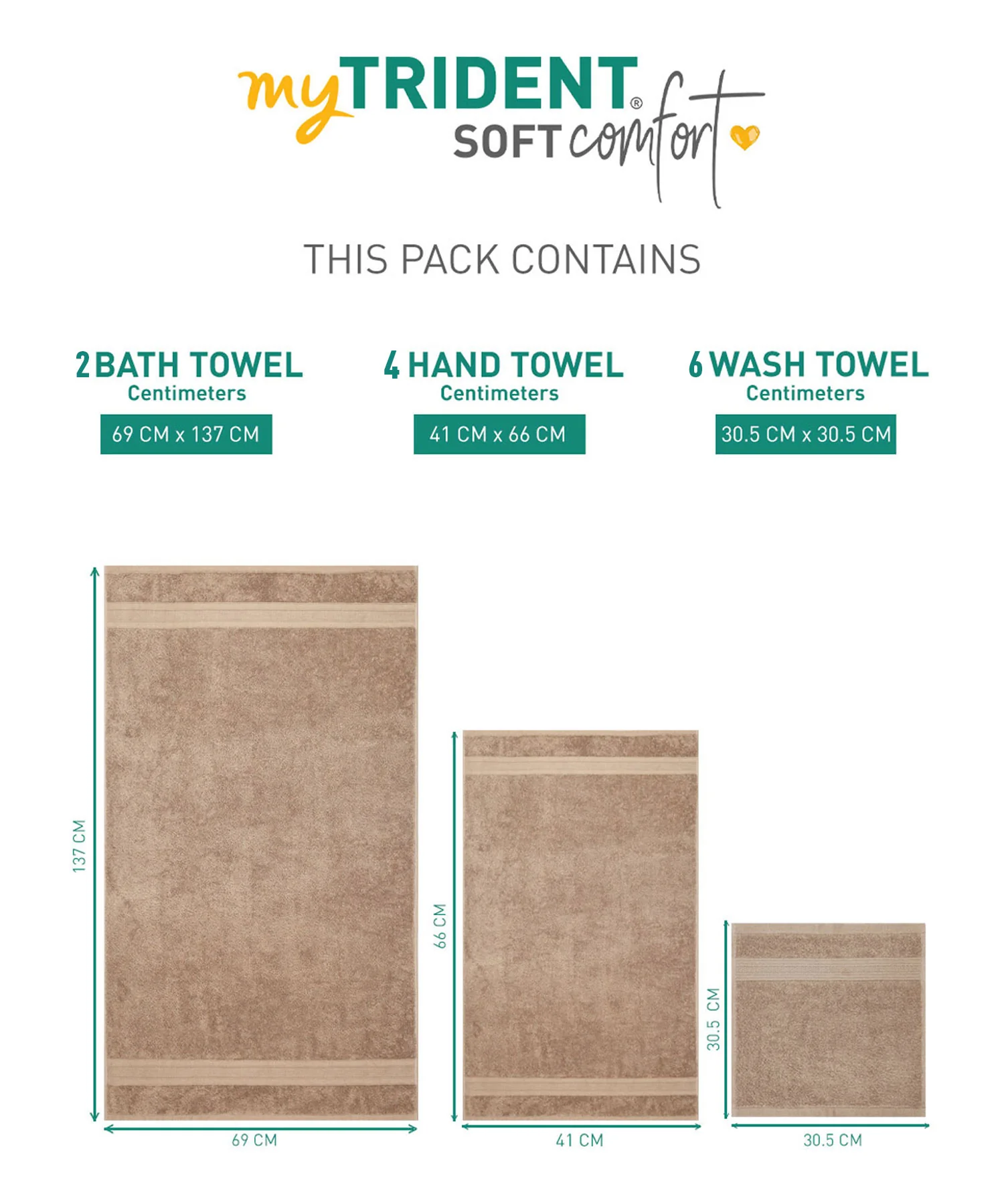 Soft Comfort 12Pc Towel Set, Acron|509 GSM Cotton|Air Rich Technology - Image 8