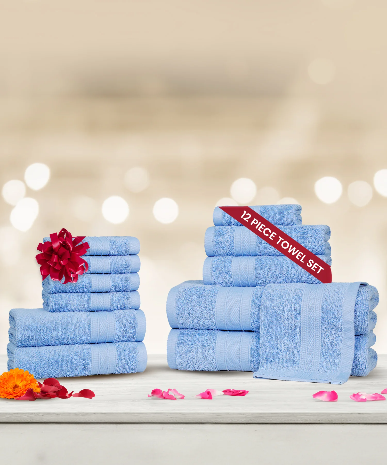 Soft Comfort 12Pc Towel Set, Allure|509 GSM Cotton|Air Rich Technology - Image 3