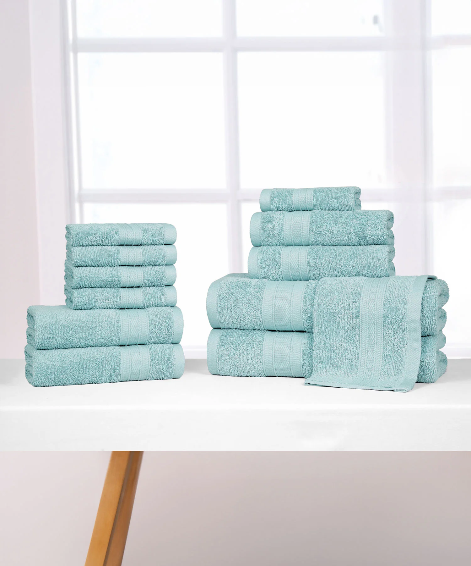 Soft Comfort 12Pc Towel Set, Nile Blue|509 GSM Cotton|Air Rich Technology - Image 2
