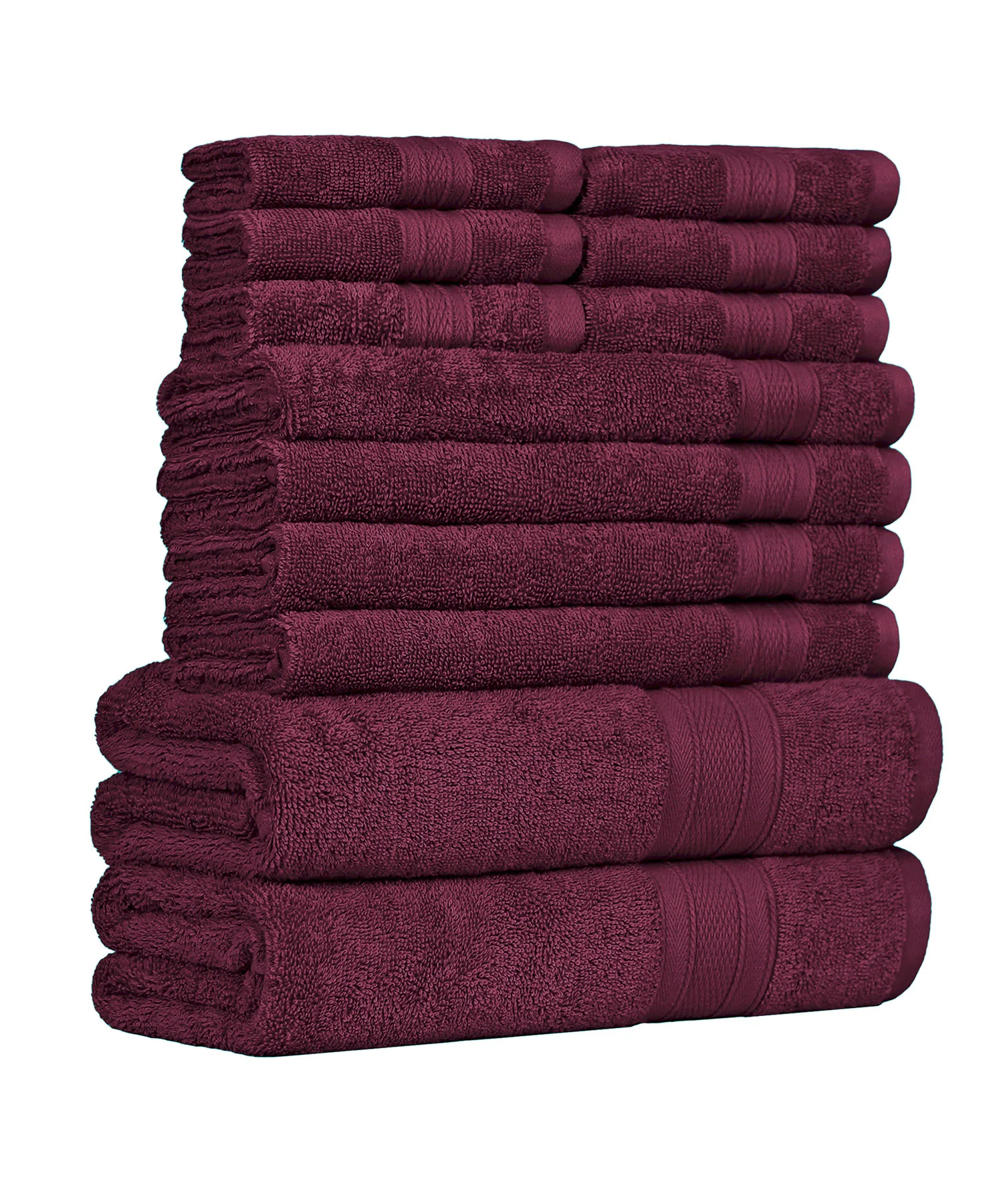 Soft Comfort 12Pc Towel Set, Red Wine|509 GSM Cotton|Air Rich Technology - Image 5