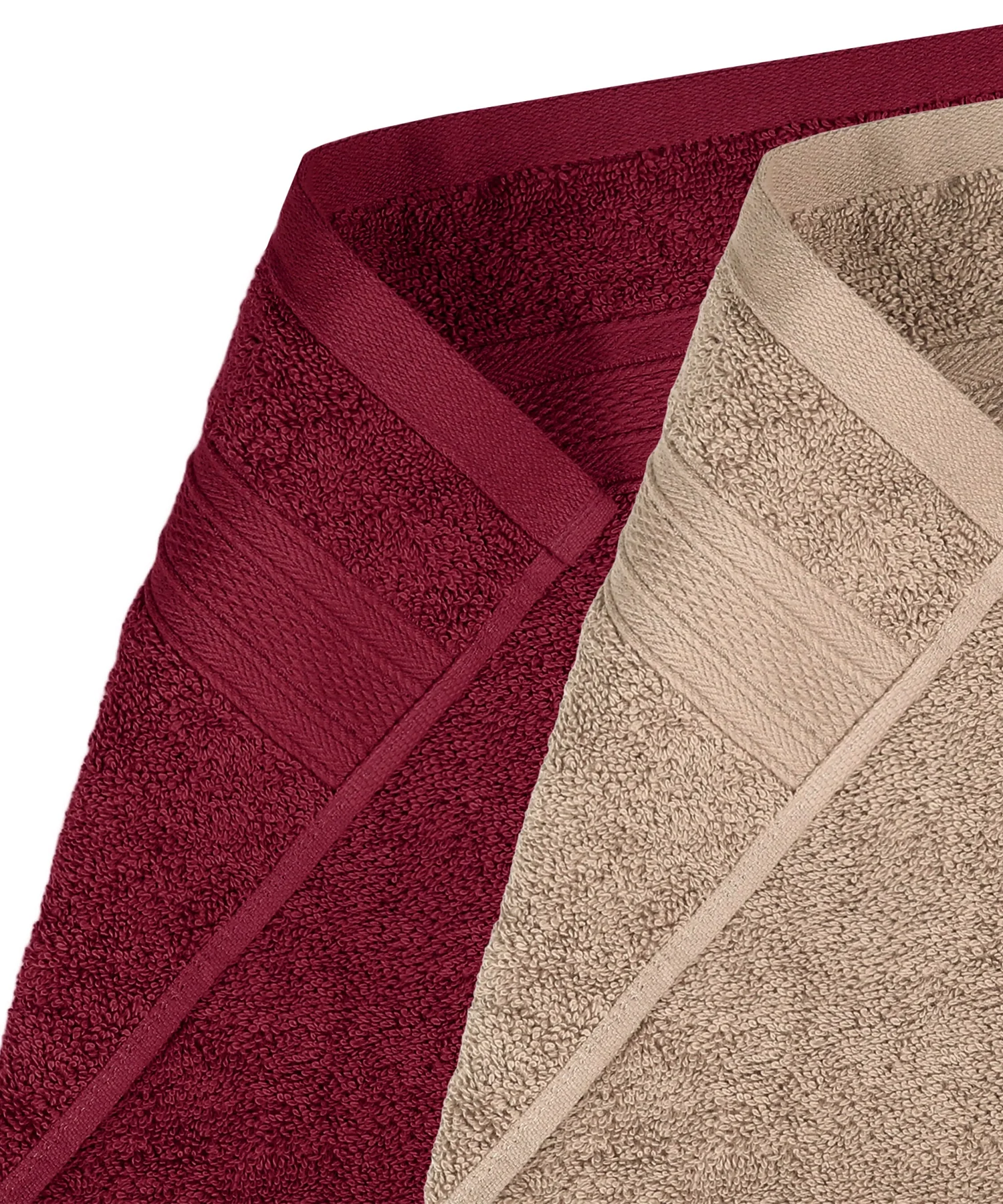 Soft Comfort 4 Pc Hand Towel, Acorn & Wine Red| 509 GSM Cotton|Air Rich Technology - Image 5