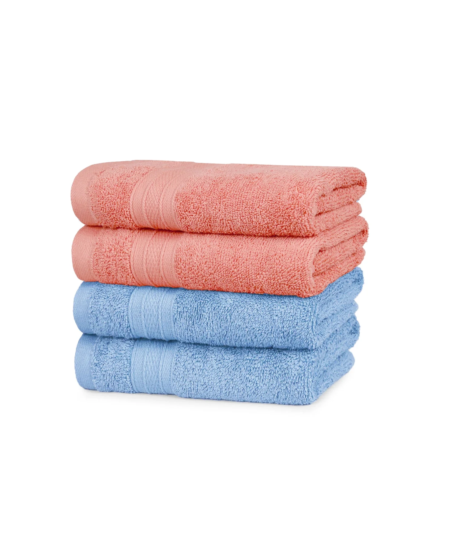 Soft Comfort 4 Pc Hand Towel, Allure & Coral Haze| 509 GSM Cotton|Air Rich Technology - Image 2
