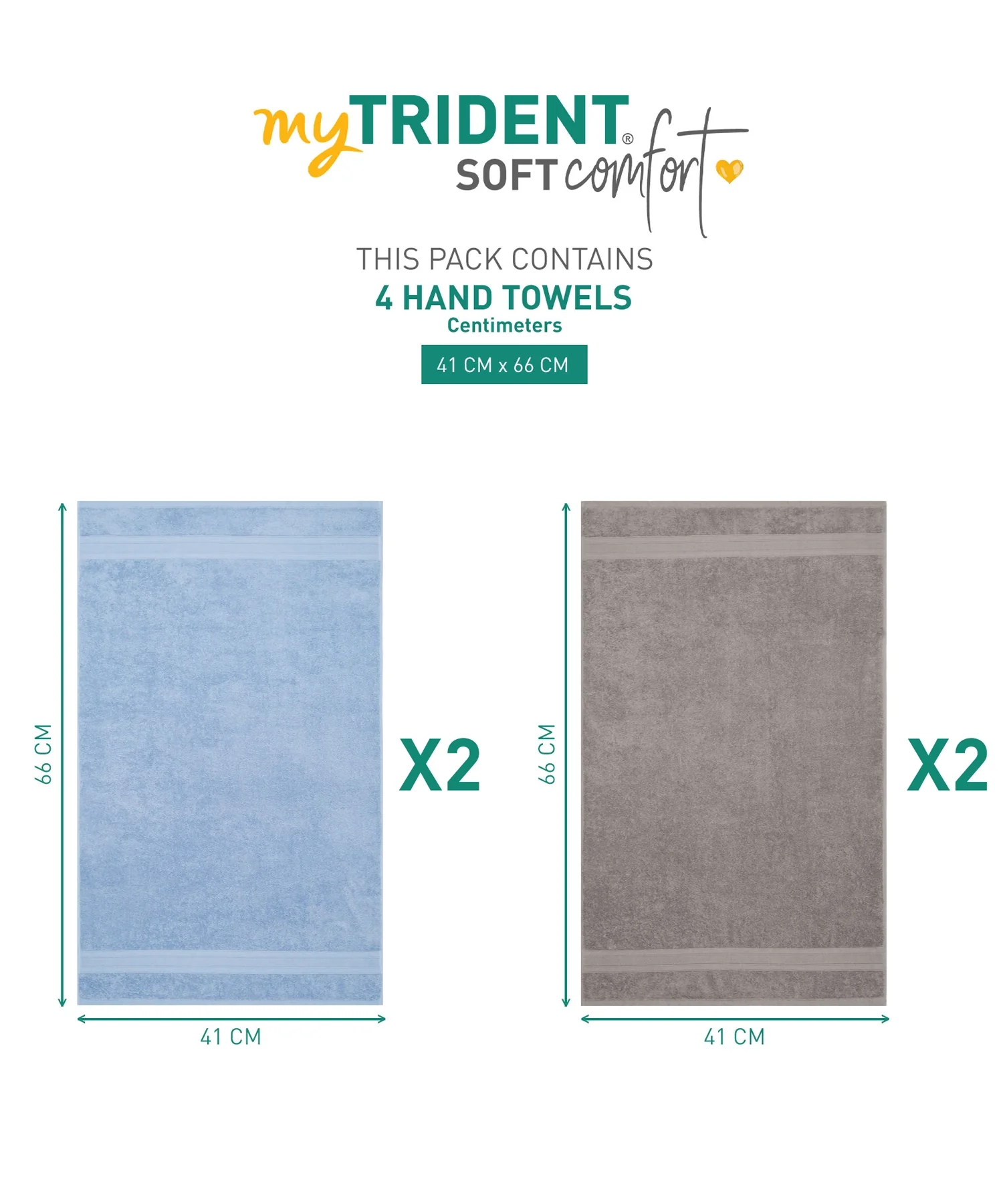 Soft Comfort 4 Pc Hand Towel, Charcoal & Allure| 509 GSM Cotton|Air Rich Technology - Image 7