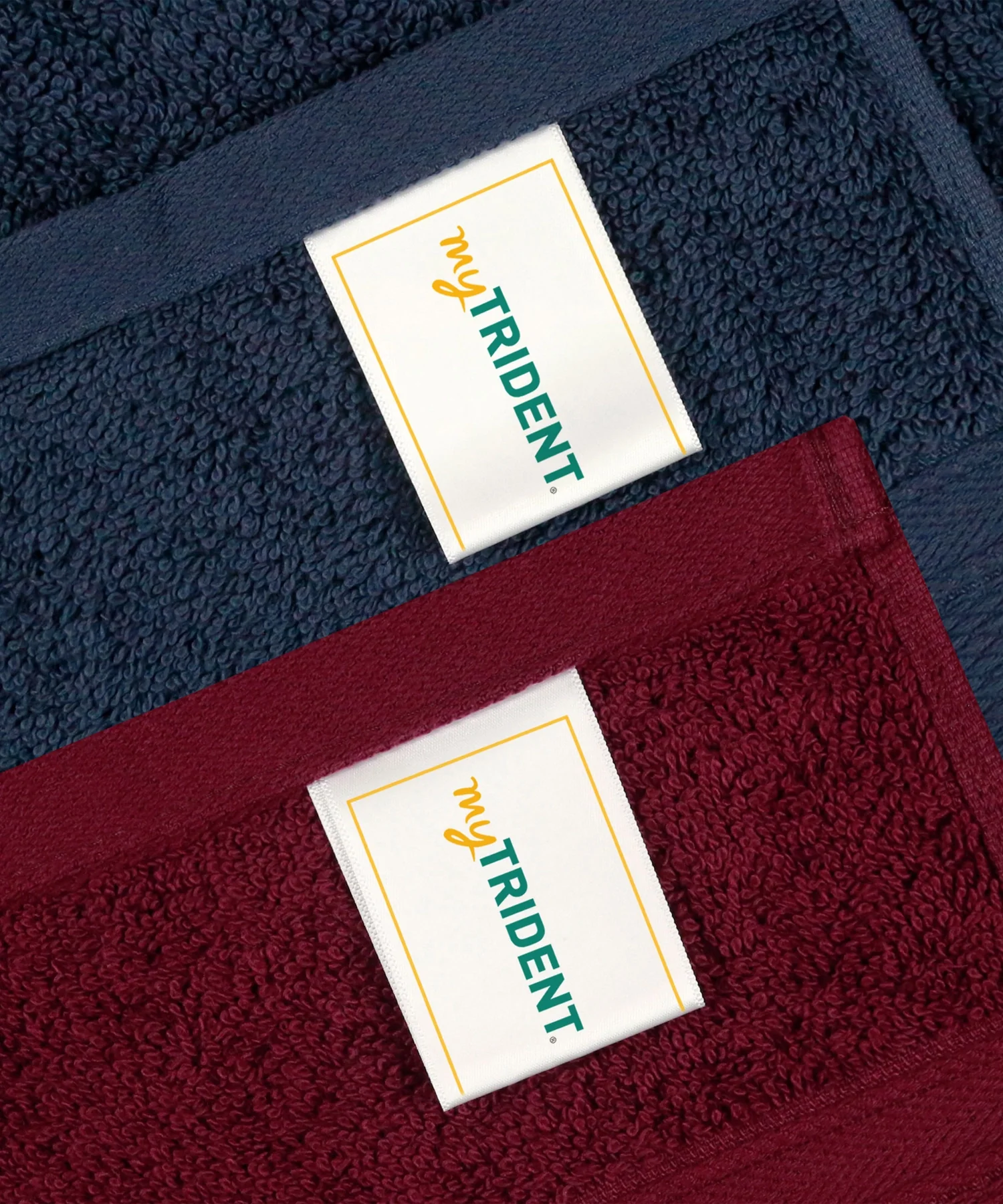 Soft Comfort 4 Pc Hand Towel, Wine Red & Navy| 509 GSM Cotton|Air Rich Technology - Image 4