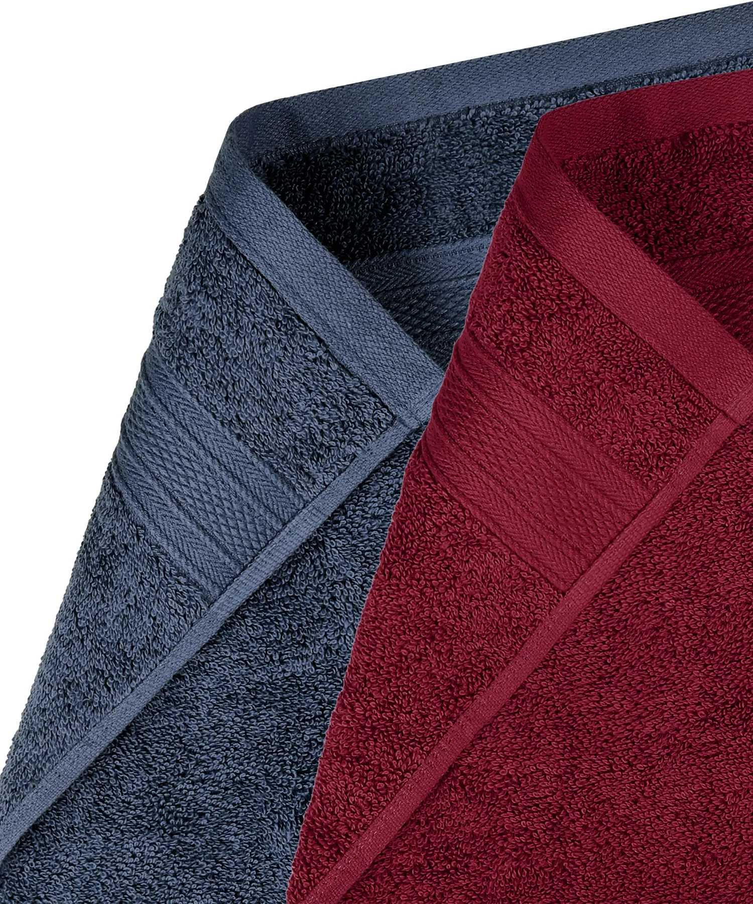 Soft Comfort 4 Pc Hand Towel, Wine Red & Navy| 509 GSM Cotton|Air Rich Technology - Image 5