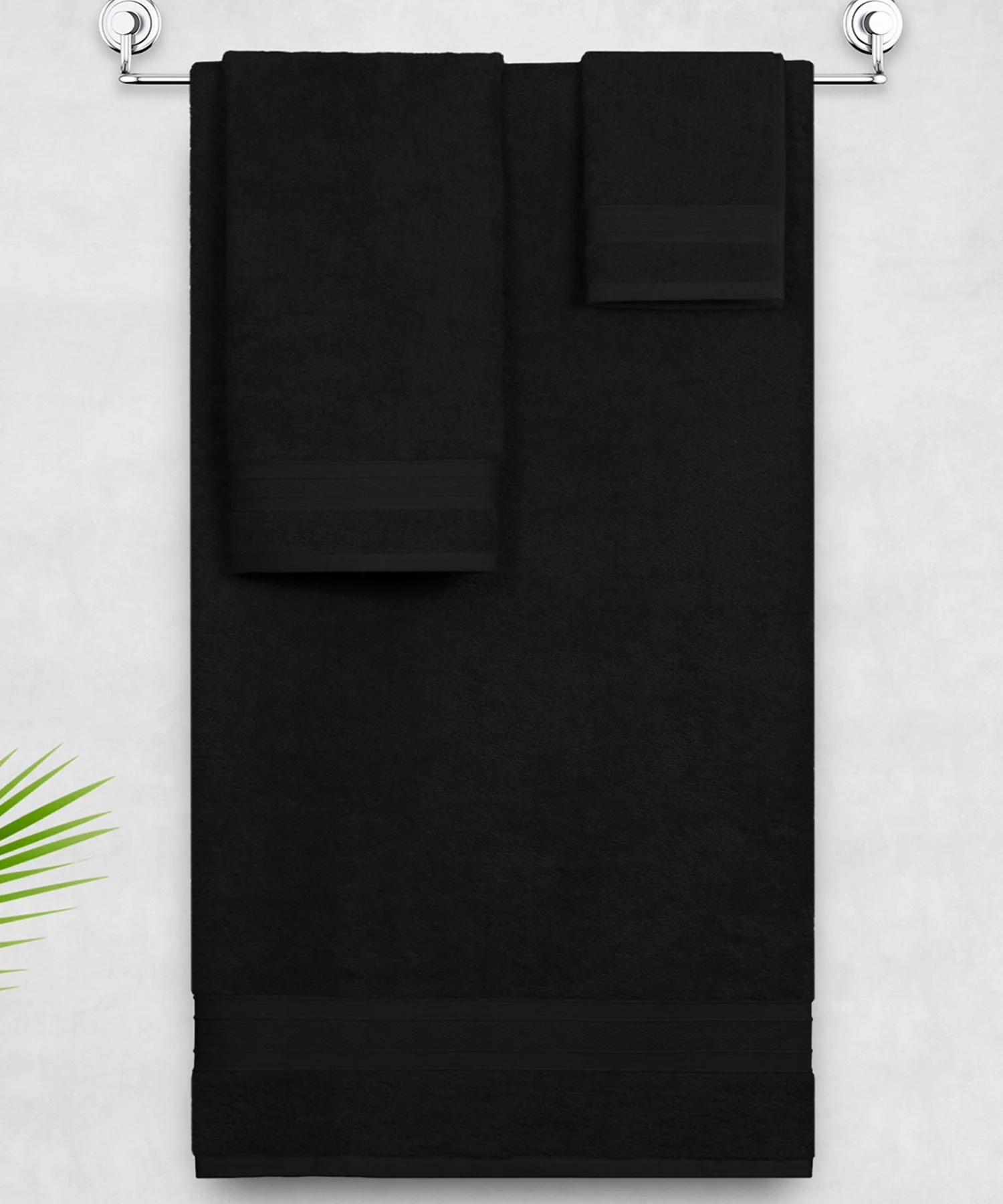 Soft Comfort 3Pc Towel Set, Black|509 GSM Cotton|Air Rich Technology - Image 7
