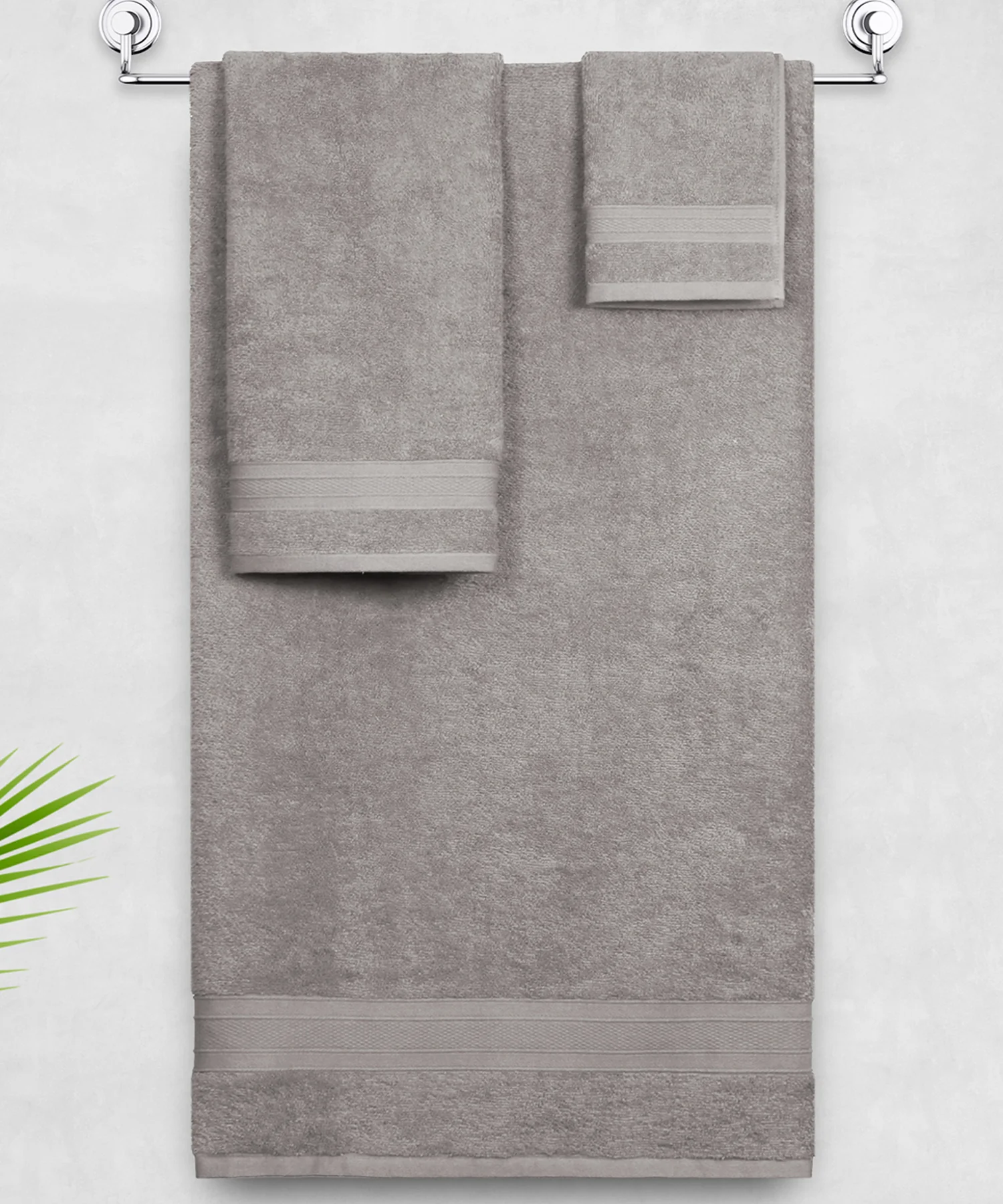 Soft Comfort 3Pc Towel Set, Charcoal|509 GSM Cotton|Air Rich Technology - Image 2