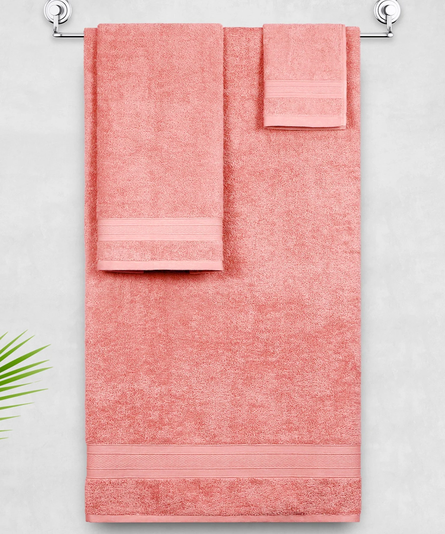 Soft Comfort 3Pc Towel Set, Coral Haze|509 GSM Cotton|Air Rich Technology - Image 7