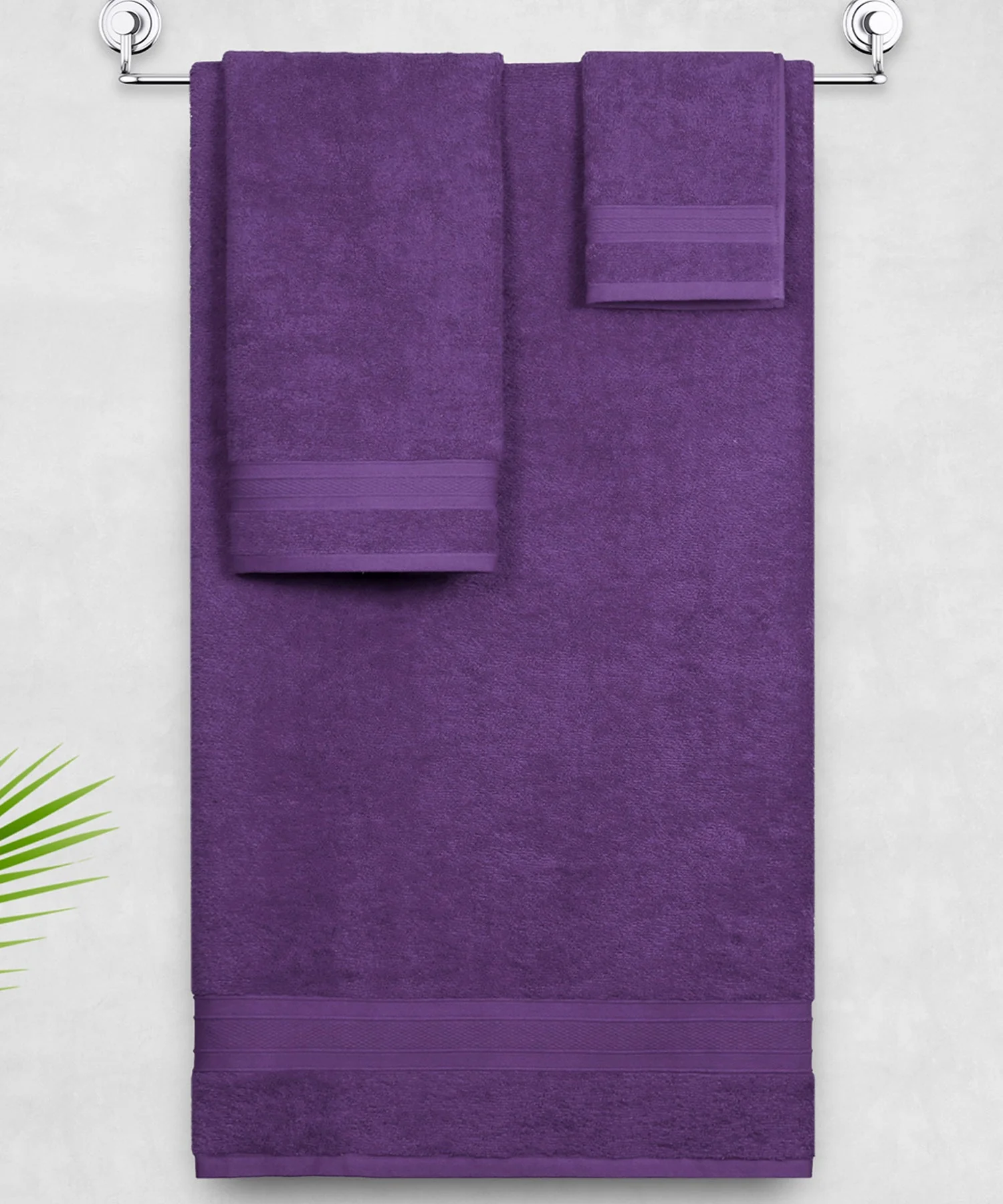 Soft Comfort 3Pc Towel Set, Plum|509 GSM Cotton|Air Rich Technology - Image 7