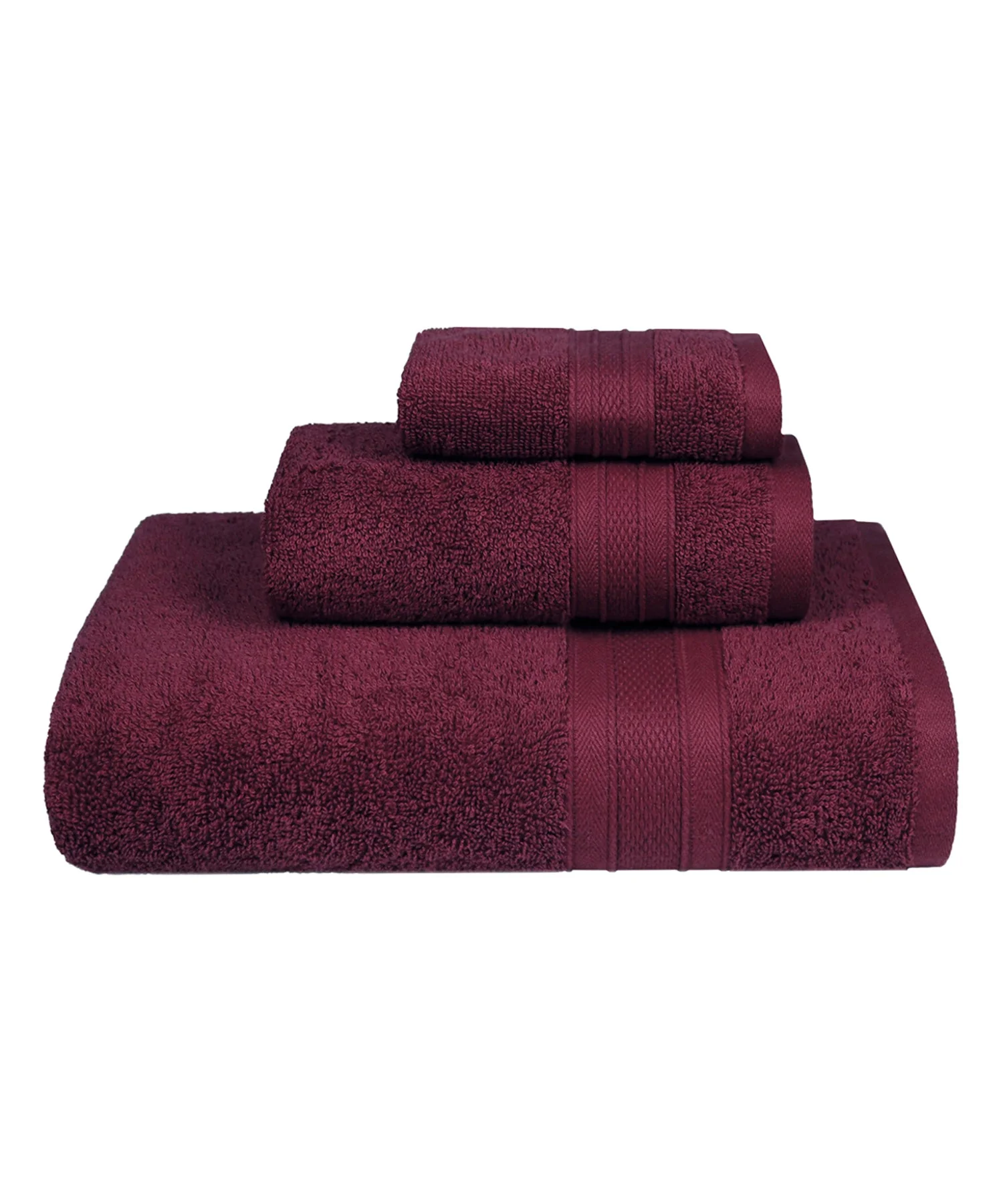 Soft Comfort 3Pc Towel Set, Red Wine|509 GSM Cotton|Air Rich Technology - Image 2