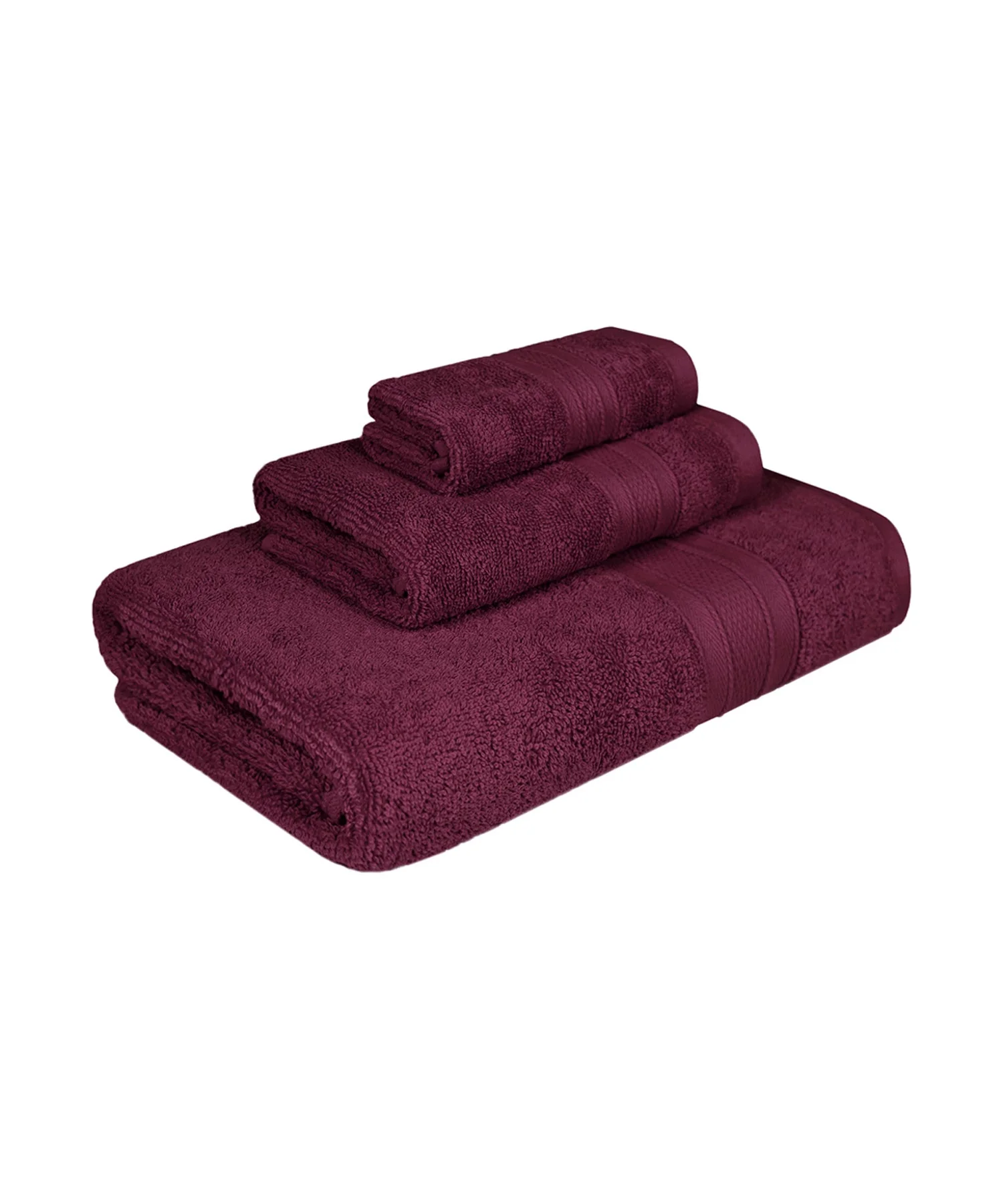 Soft Comfort 3Pc Towel Set, Red Wine|509 GSM Cotton|Air Rich Technology - Image 3