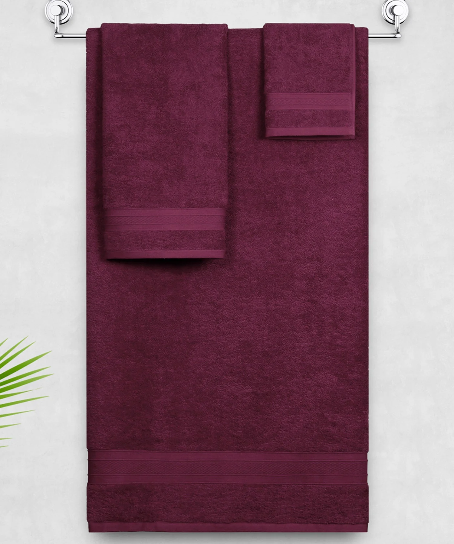 Soft Comfort 3Pc Towel Set, Red Wine|509 GSM Cotton|Air Rich Technology - Image 7
