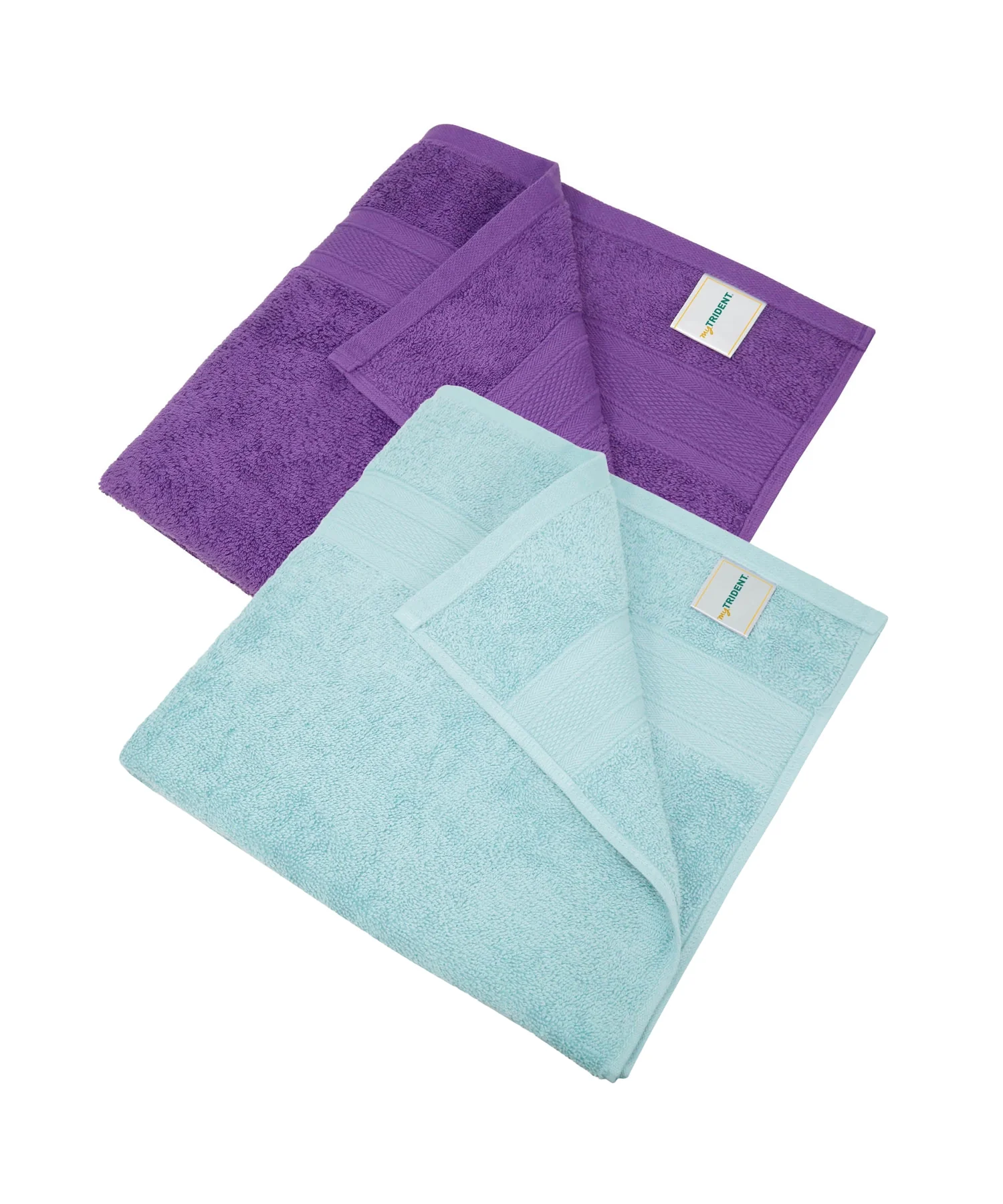 Soft Comfort 2 Pc Bath Towel, Nile Blue & Plum| 509 GSM Cotton|Air Rich Technology - Image 4