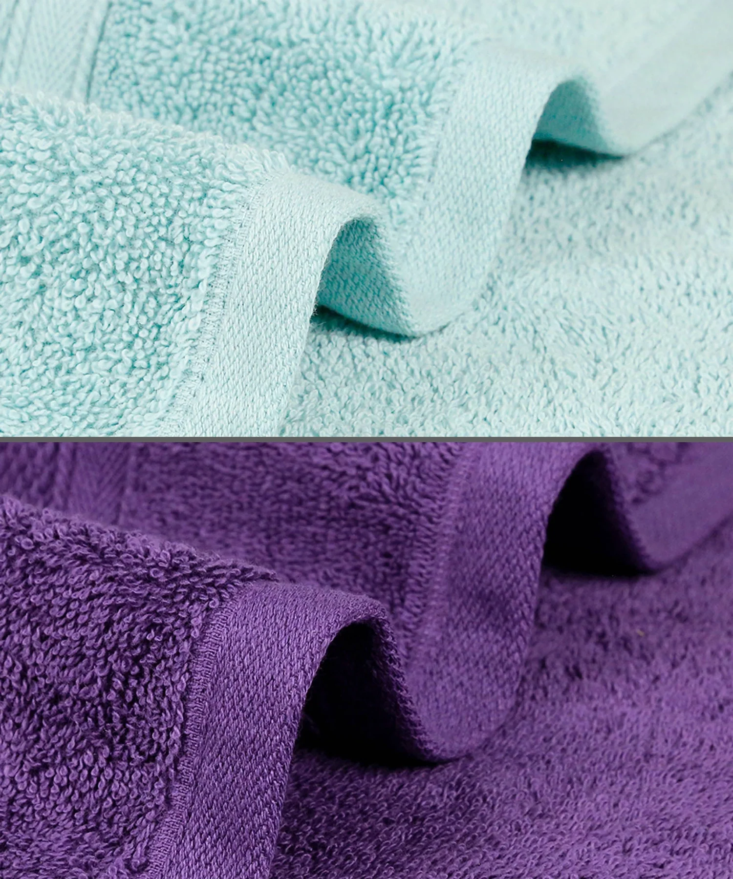 Soft Comfort 2 Pc Bath Towel, Nile Blue & Plum| 509 GSM Cotton|Air Rich Technology - Image 5