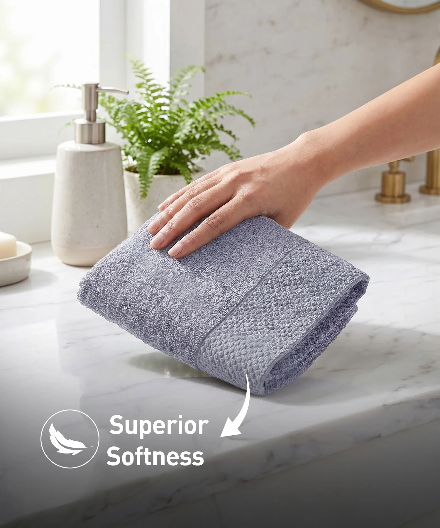 Soft Comfort 4Pc Face Towel Set, Charcoal|600 GSM Cotton|Superior Softness - Image 5
