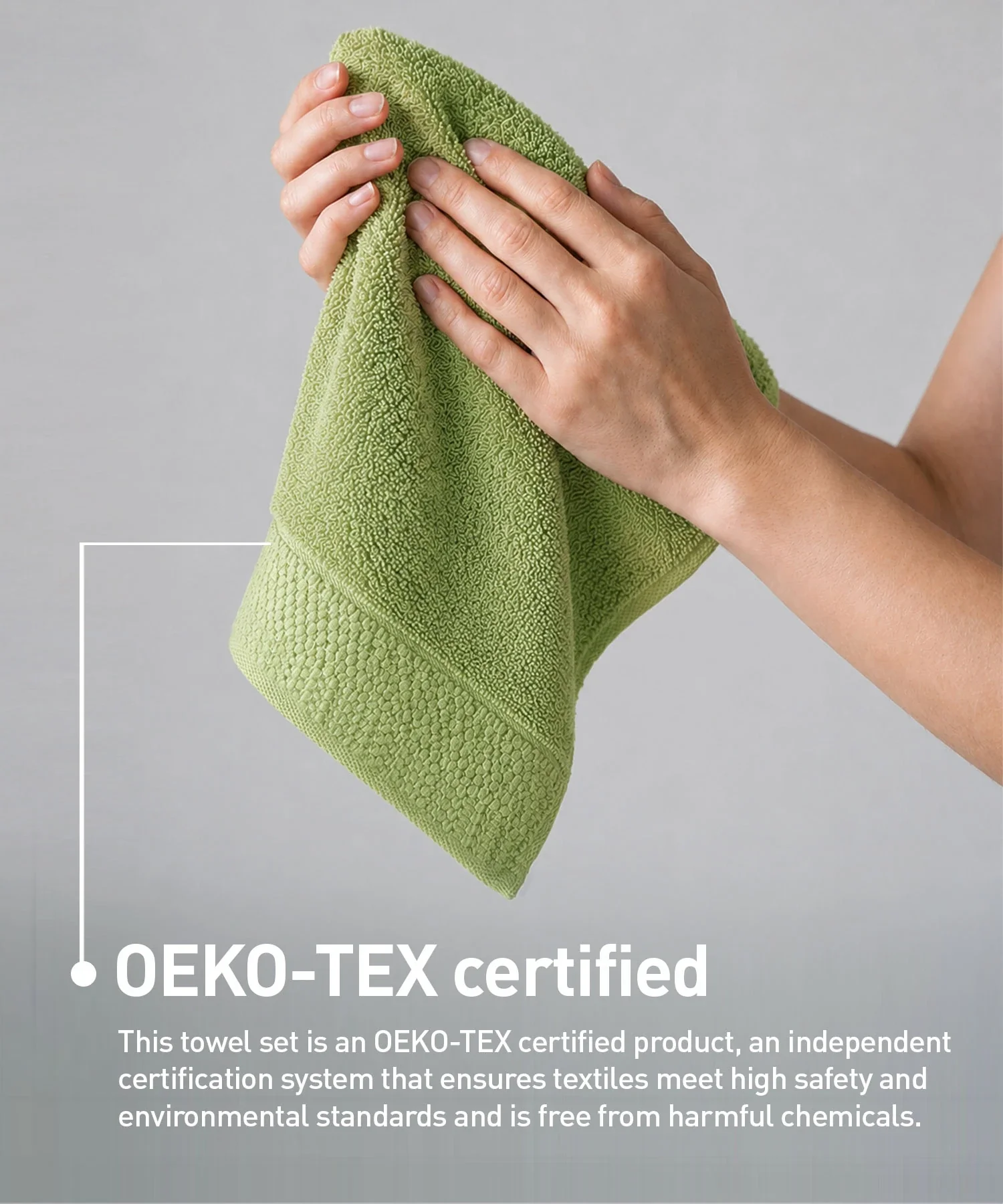 Soft Comfort 4Pc Face Towel Set, Olive|600 GSM Cotton|Superior Softness - Image 4