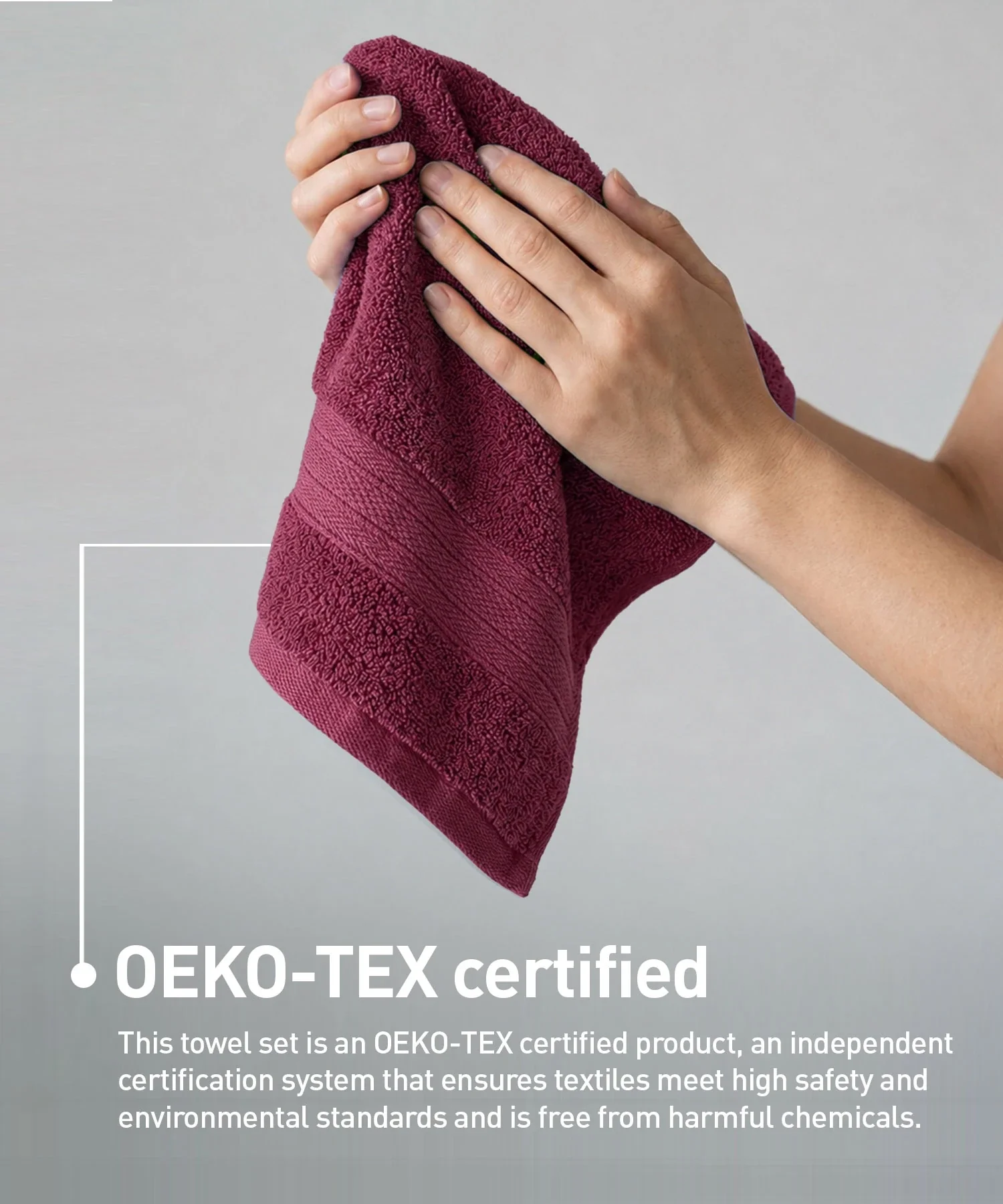 Soft Comfort 4Pc Face Towel Set, Wine Red |600 GSM Cotton|Fade Resistance - Image 4