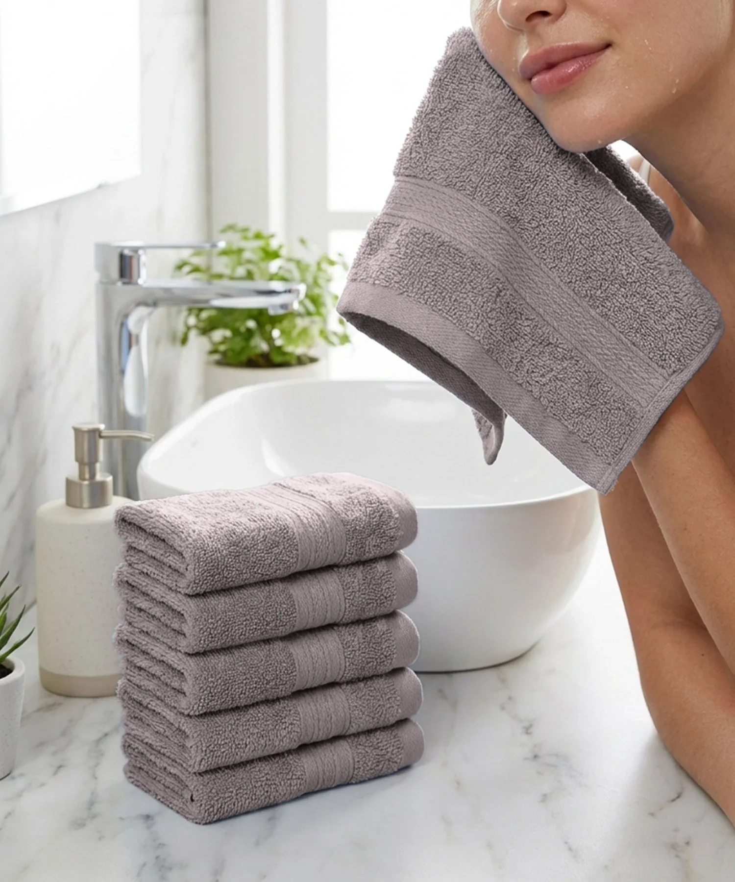 Soft Comfort 6Pc Towel Set, Charcoal|509 GSM Cotton|Air Rich Technology - Image 3