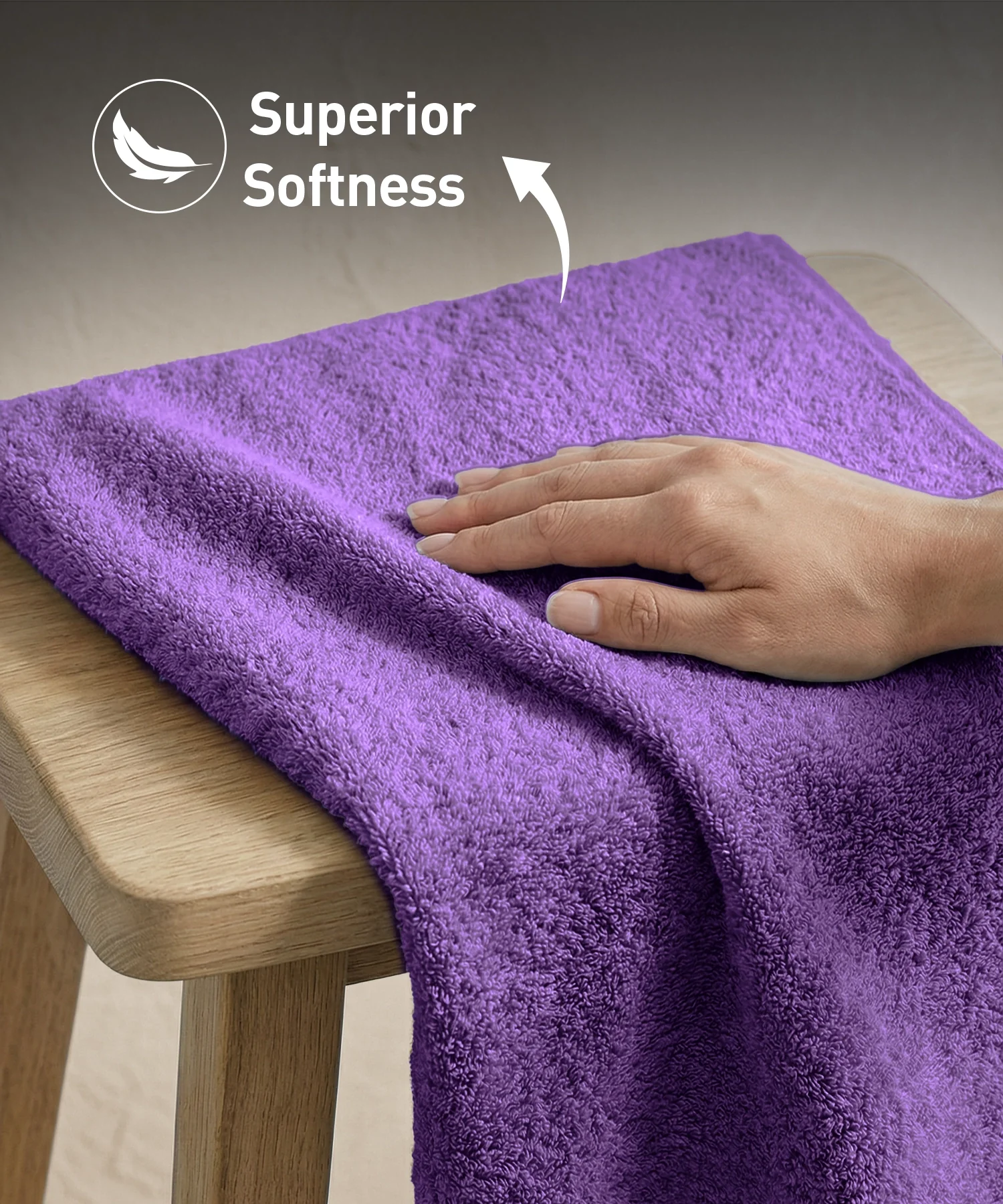 Soft Comfort 6Pc Towel Set, Plum|509 GSM Cotton|Air Rich Technology - Image 7