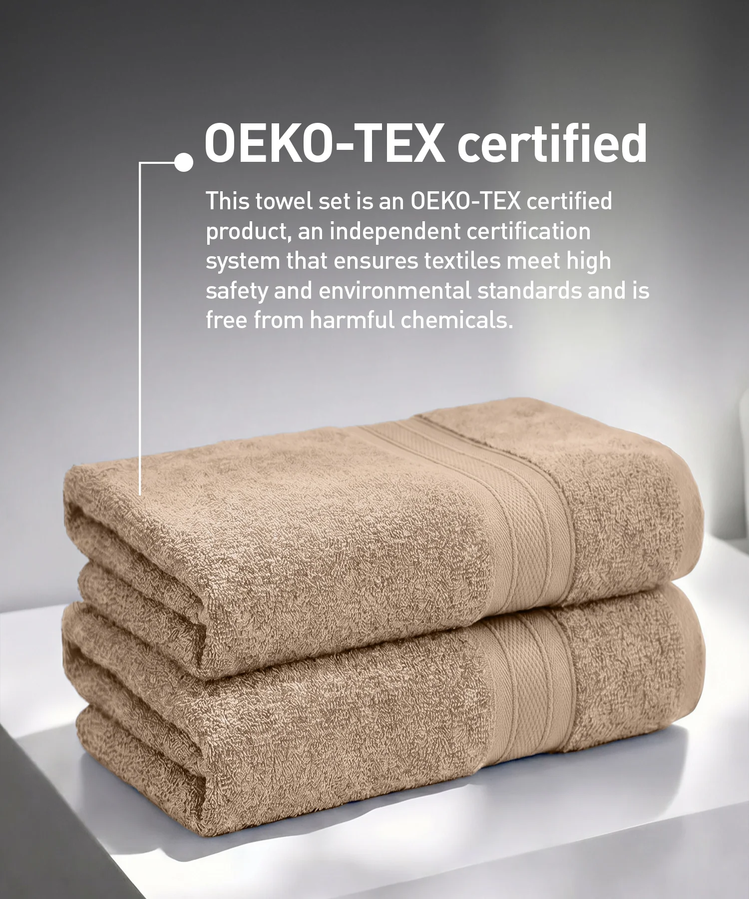 Soft Comfort 2Pc Bath Towel Set, Acron, Brown|509 GSM Cotton|Air Rich Technology - Image 6