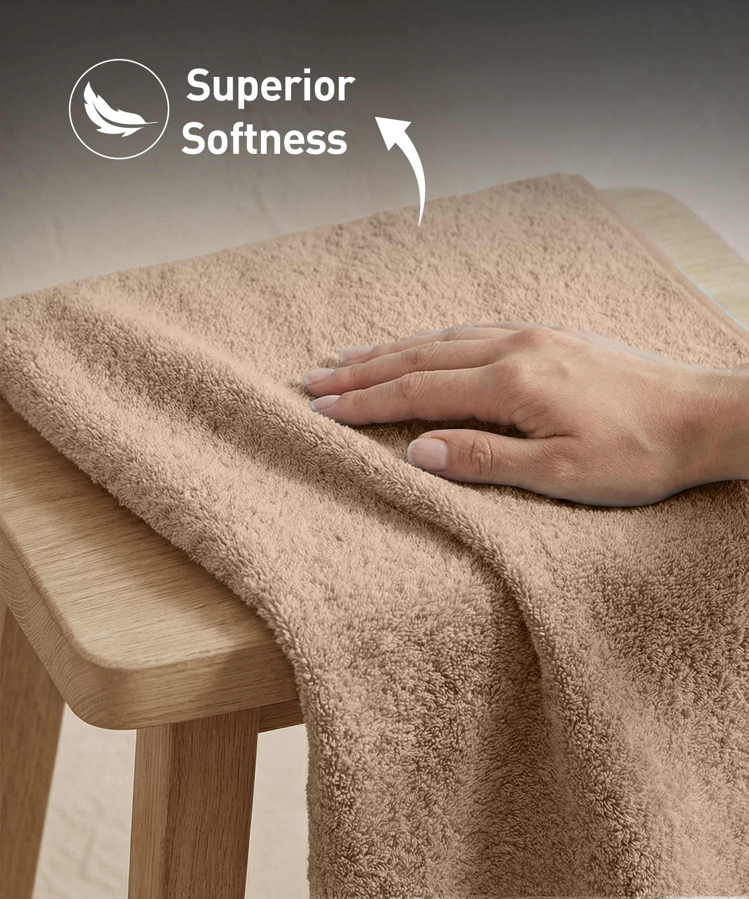 Soft Comfort 4Pc Hand Towel Set, Acron Brown|509 GSM Cotton|Air Rich Technology - Image 6