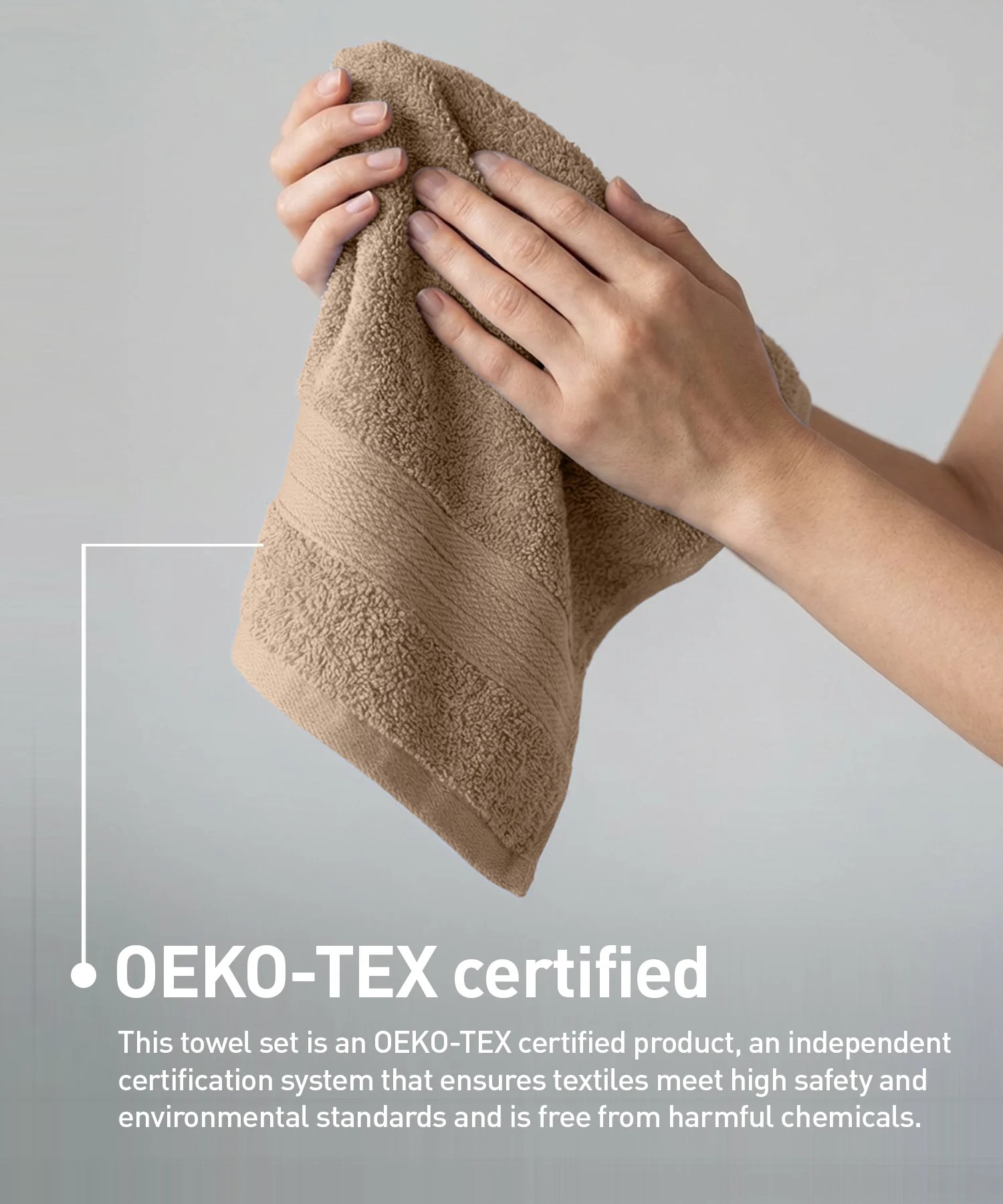 Soft Comfort 4Pc Hand Towel Set, Acron Brown|509 GSM Cotton|Air Rich Technology - Image 7