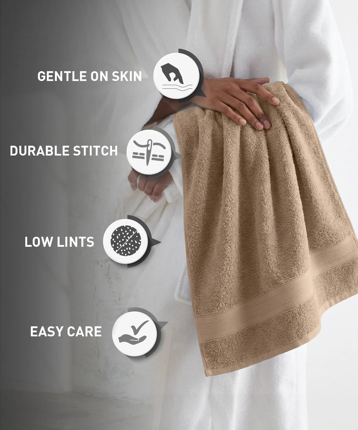 Soft Comfort 6Pc Face Towel Set, Acron,Brown|509 GSM Cotton|Air Rich Technology - Image 8
