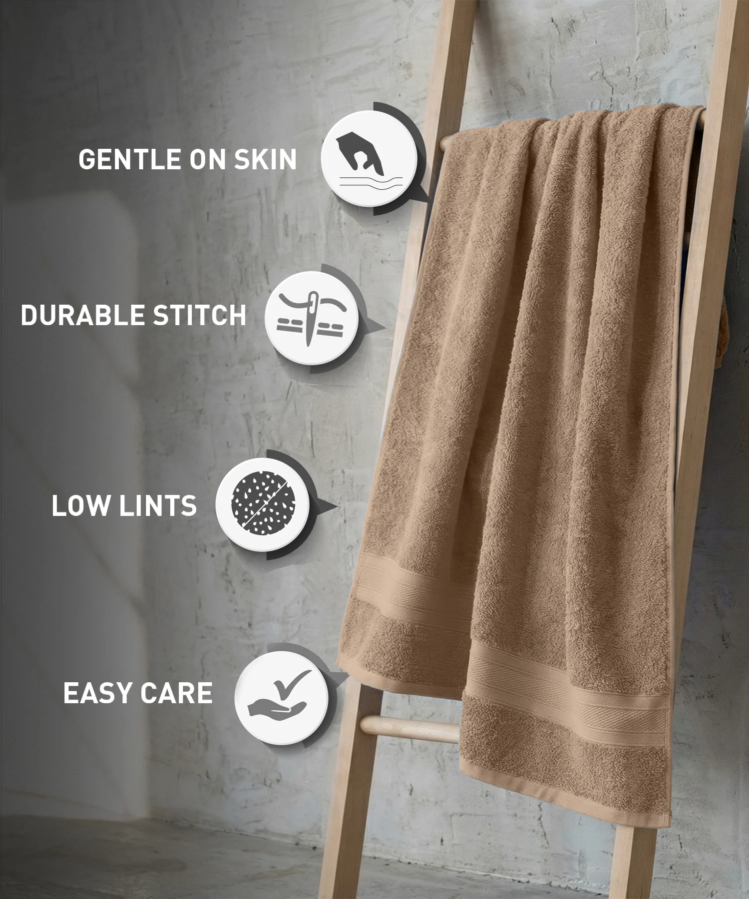 Soft Comfort 1Pc Bath Towel, Acron|509 GSM Cotton|Air Rich Technology - Image 8