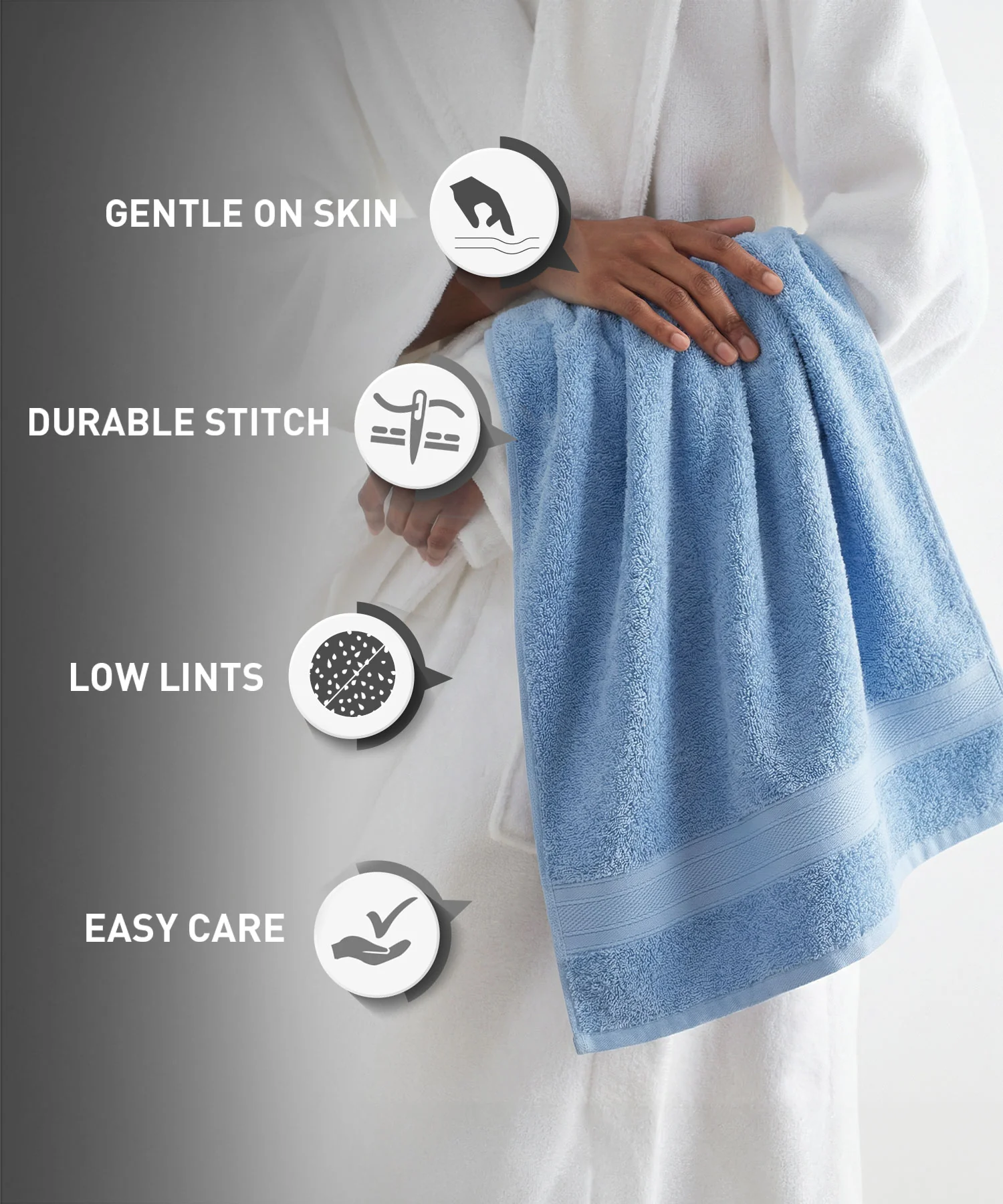 Soft Comfort 6Pc Face Towel Set, Allure, Blue|509 GSM Cotton|Air Rich Technology - Image 8