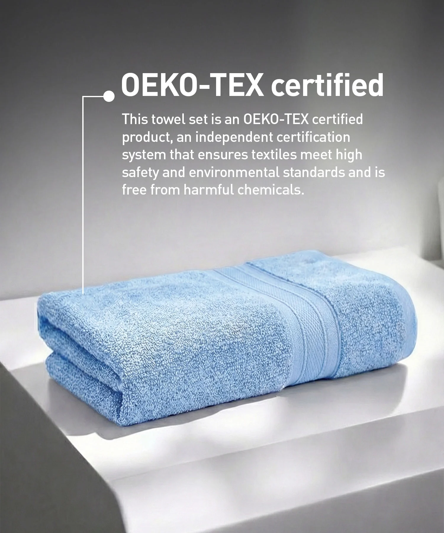 Soft Comfort 1Pc Bath Towel, Allure Blue|509 GSM Cotton|Air Rich Technology - Image 5
