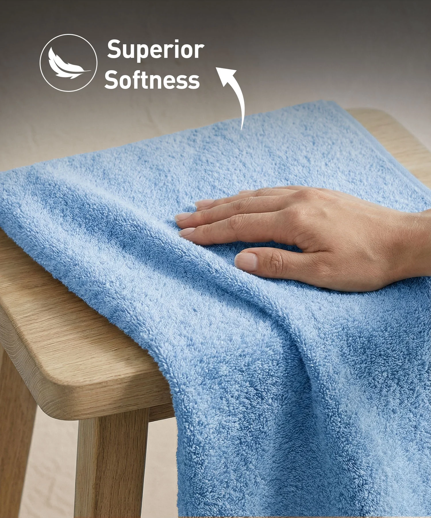 Soft Comfort 1Pc Bath Towel, Allure Blue|509 GSM Cotton|Air Rich Technology - Image 6