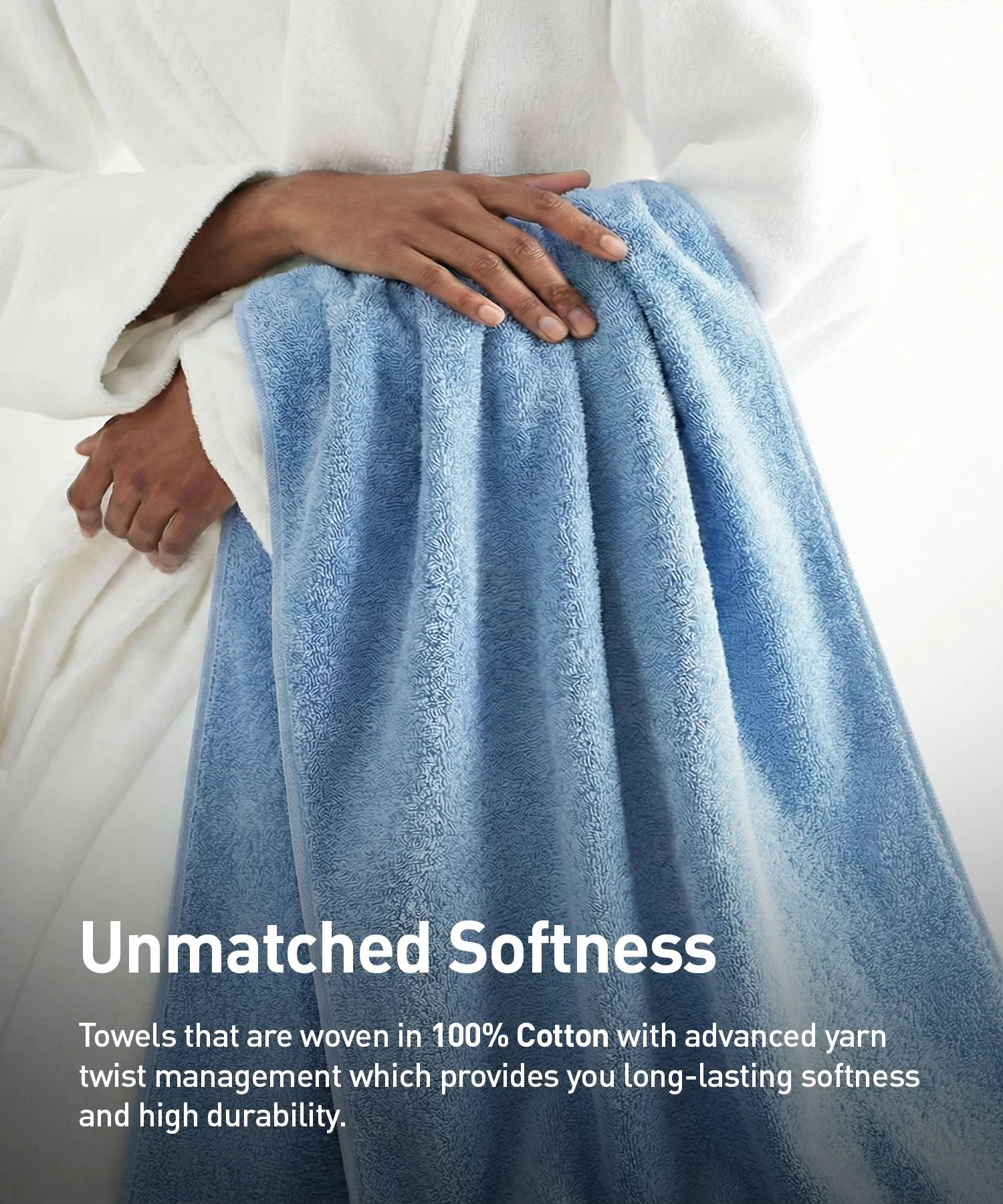 Soft Comfort 1Pc Bath Towel, Allure Blue|509 GSM Cotton|Air Rich Technology - Image 7