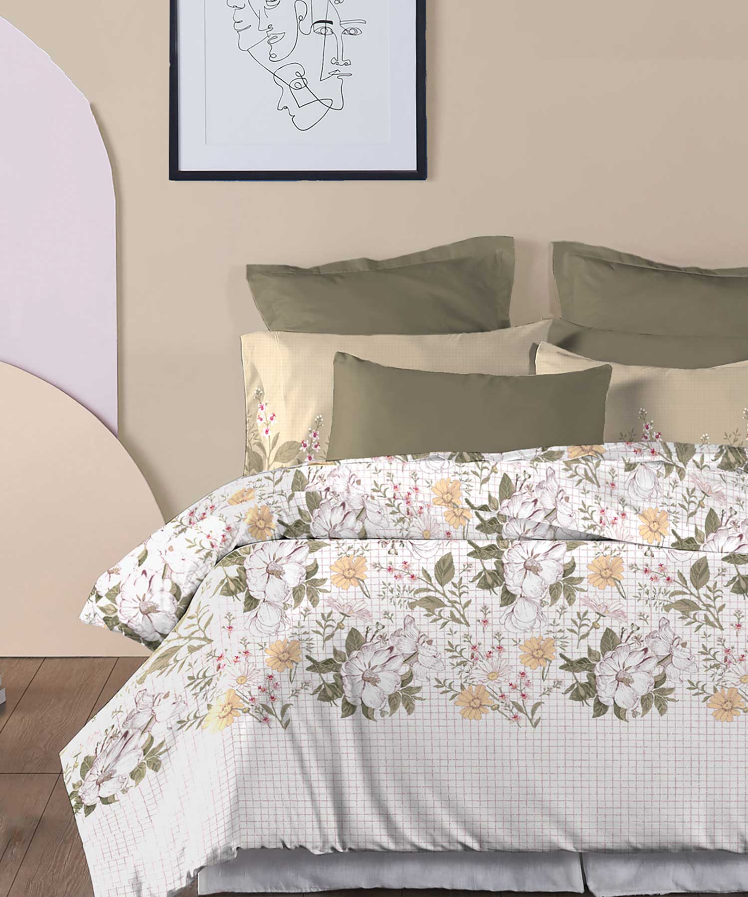 Soft Comfort Bedding Set, Backyard| 210TC, 200GSM Cotton|4 Pc Set - Image 2