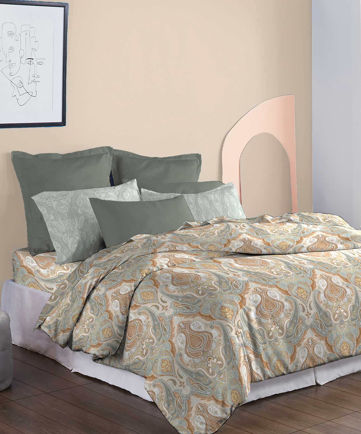 Soft Comfort Bedding Set, Diana| 210TC, 200GSM Cotton|4 Pc Set