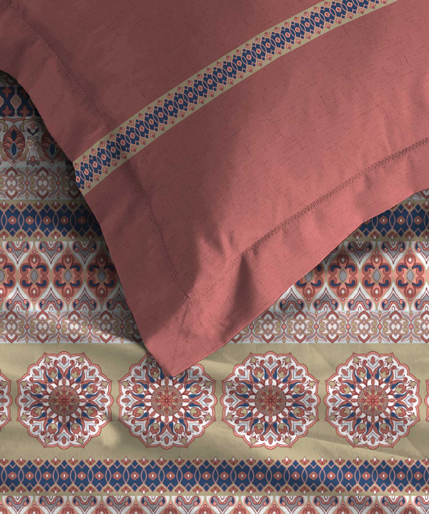 Soft Comfort Bedding Set, Earthy Tale| 210TC, 200GSM Cotton|4 Pc Set - Image 3