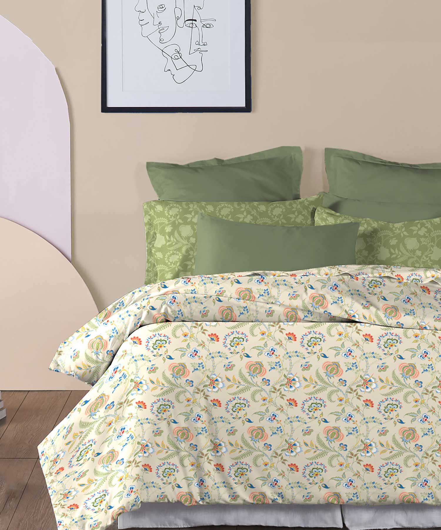 Soft Comfort Bedding Set, English Chintz| 210TC, 200GSM Cotton|4 Pc Set - Image 2