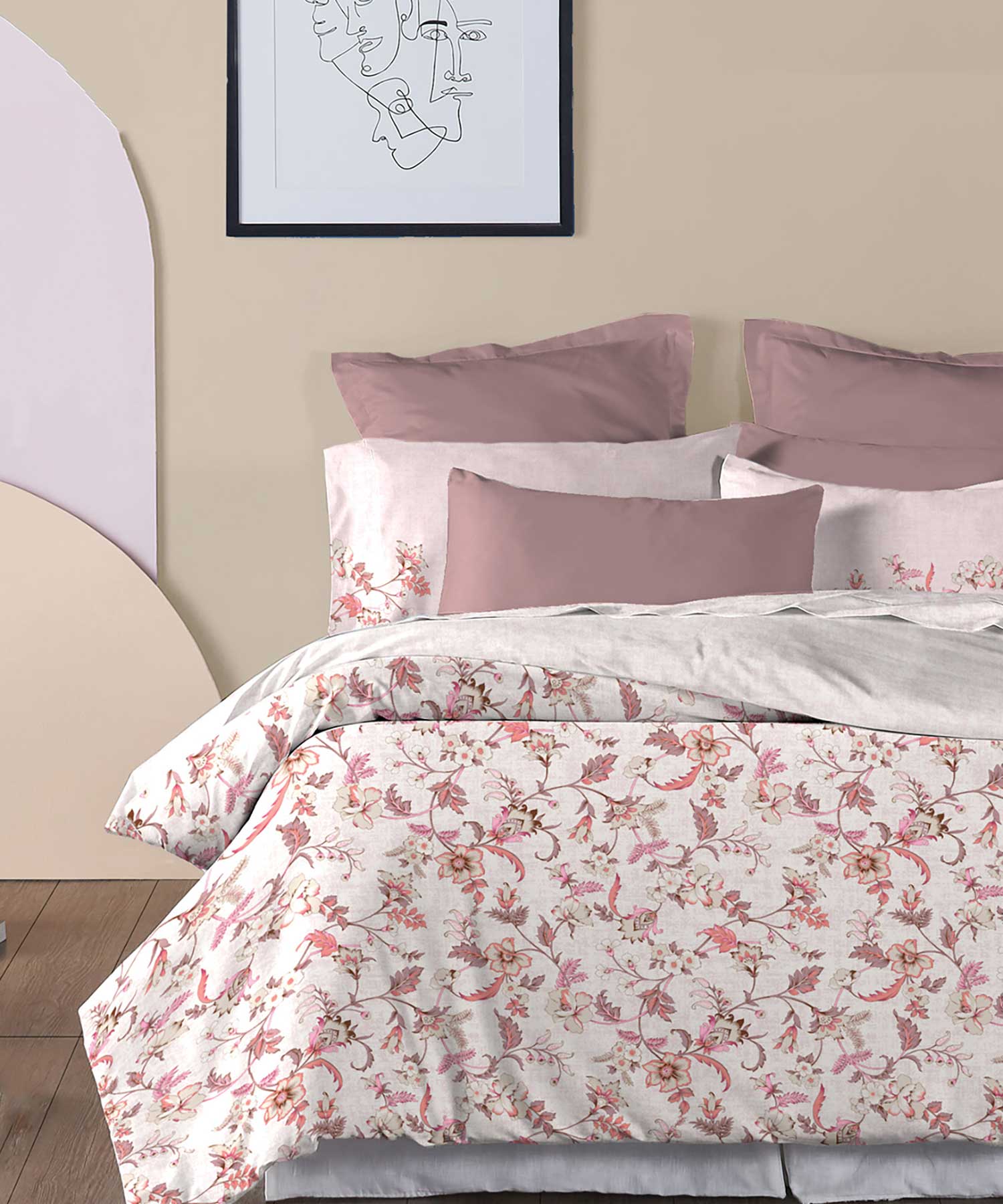 Soft Comfort Bedding Set, Oriental| 210TC, 200GSM Cotton|4 Pc Set - Image 2