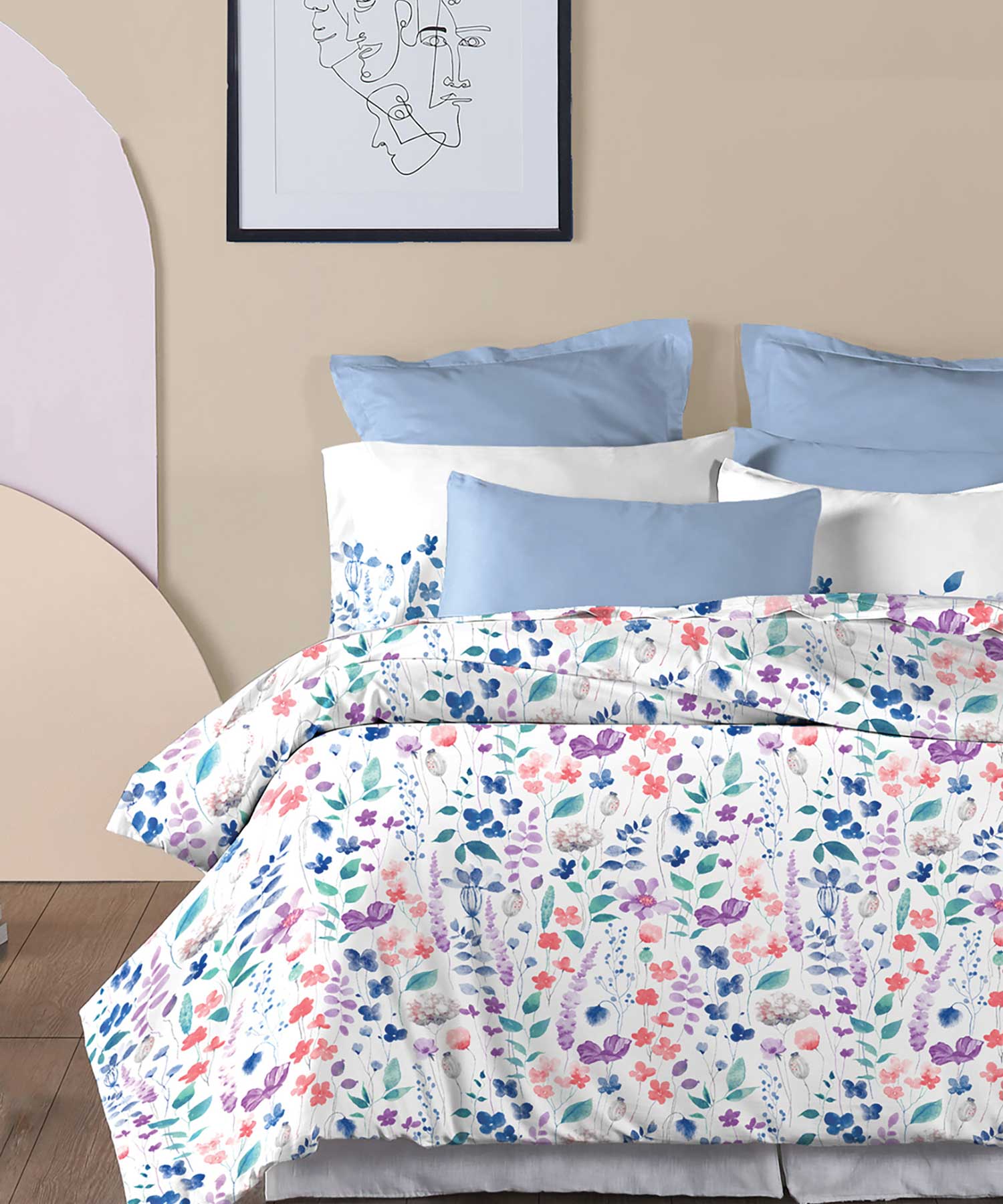 Soft Comfort Bedding Set, Sussana| 210TC, 200GSM Cotton|4 Pc Set - Image 2