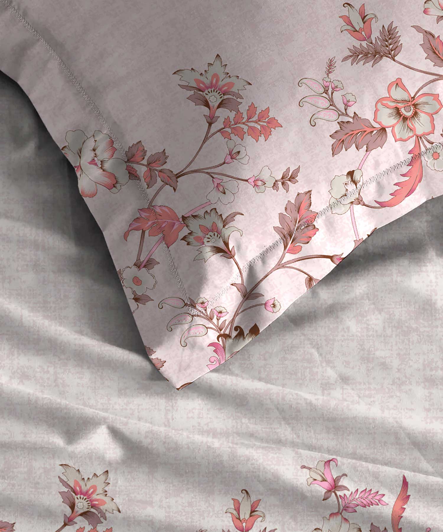 Soft Comfort King Bedsheet Set, Oriental| 210 TC Cotton|2 Pillow Covers - Image 4