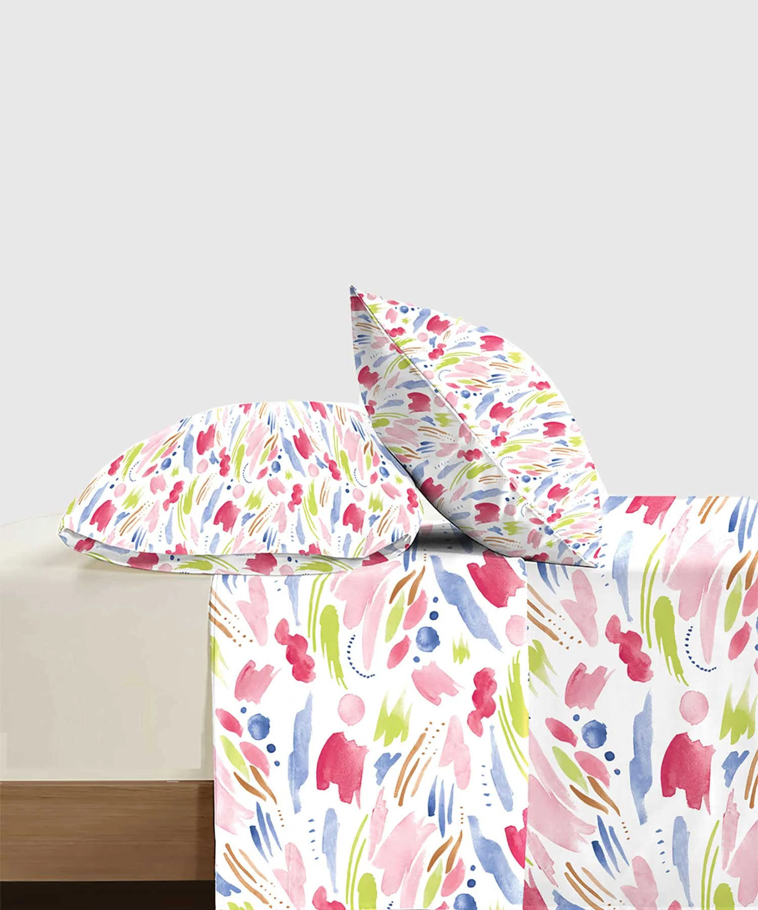 Soft Comfort King Bedsheet Set, Sweet Temptation| 210 TC Cotton|2 Pillow Covers - Image 2