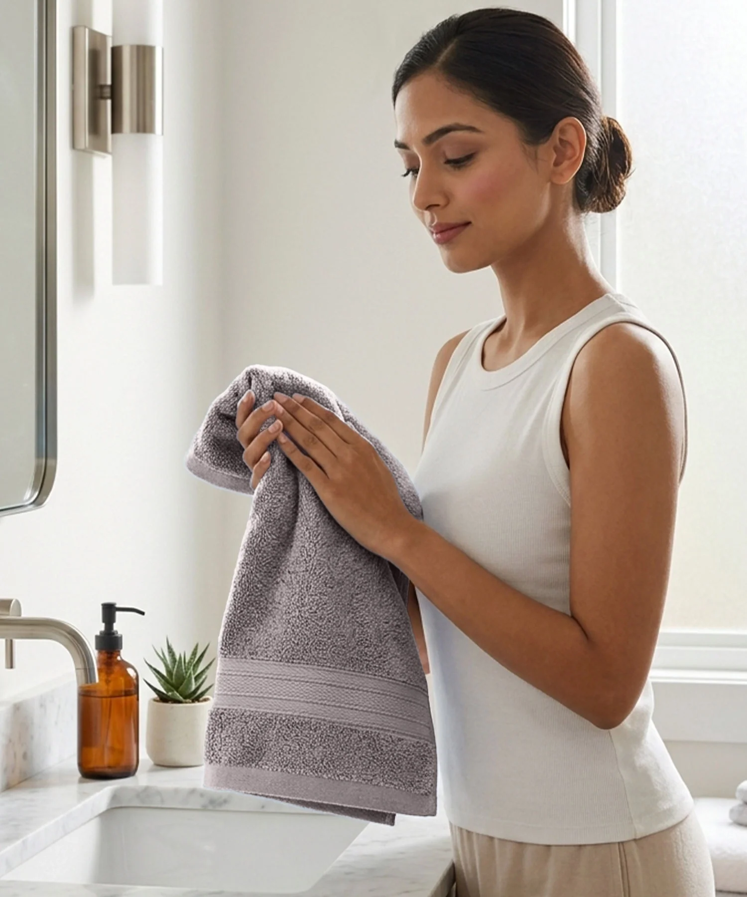 Soft Comfort 4Pc Hand Towel Set, Charcoal|509 GSM Cotton|Air Rich Technology - Image 5