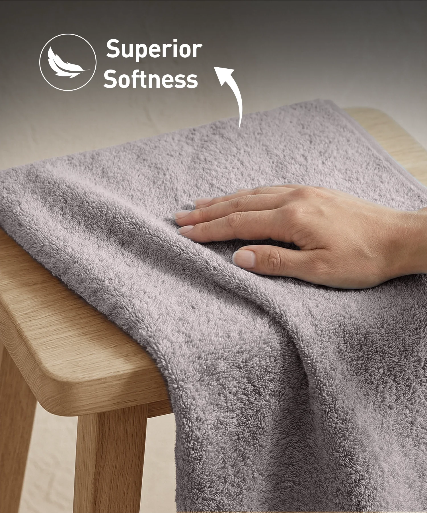Soft Comfort 4Pc Hand Towel Set, Charcoal|509 GSM Cotton|Air Rich Technology - Image 6