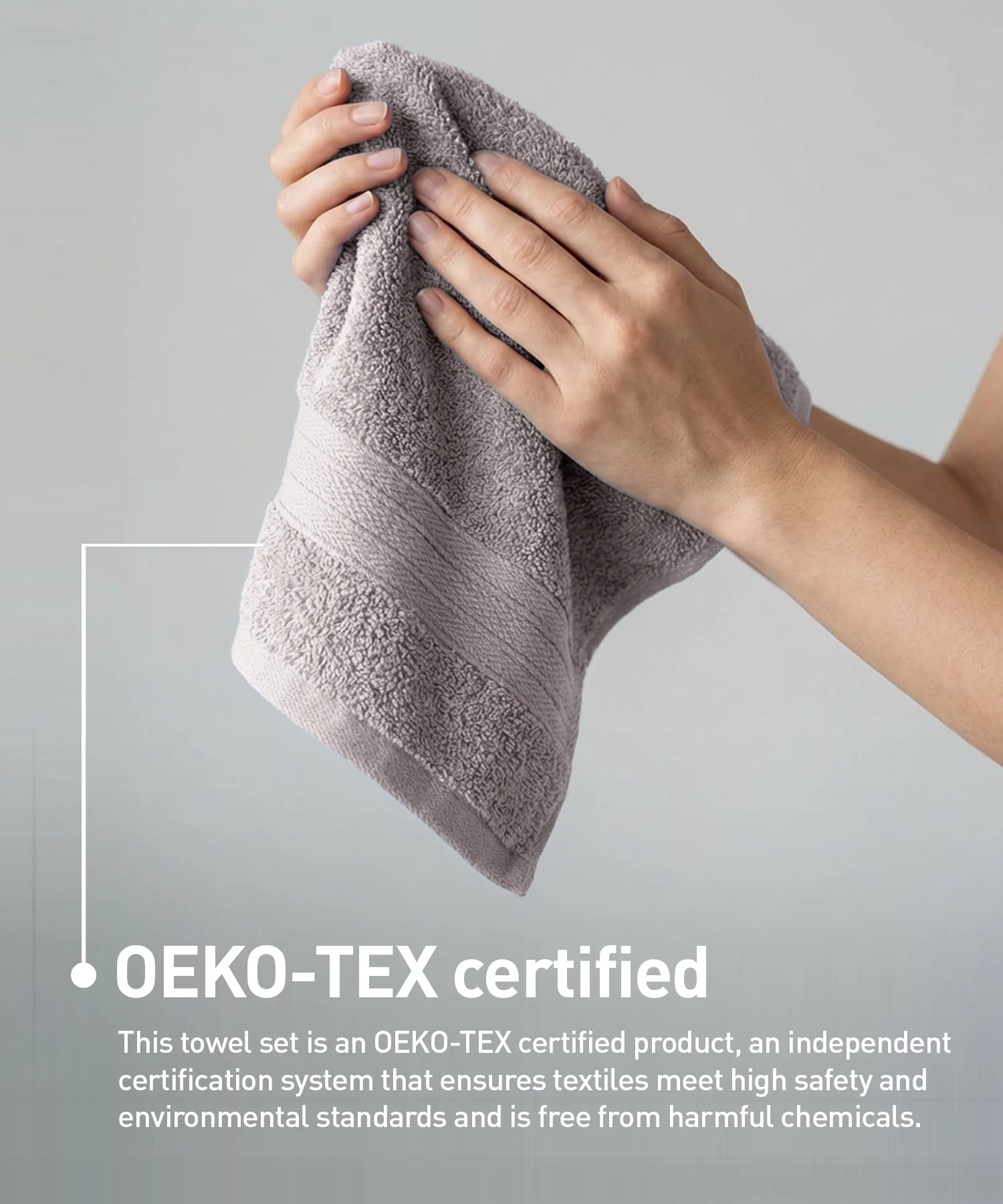 Soft Comfort 4Pc Hand Towel Set, Charcoal|509 GSM Cotton|Air Rich Technology - Image 7