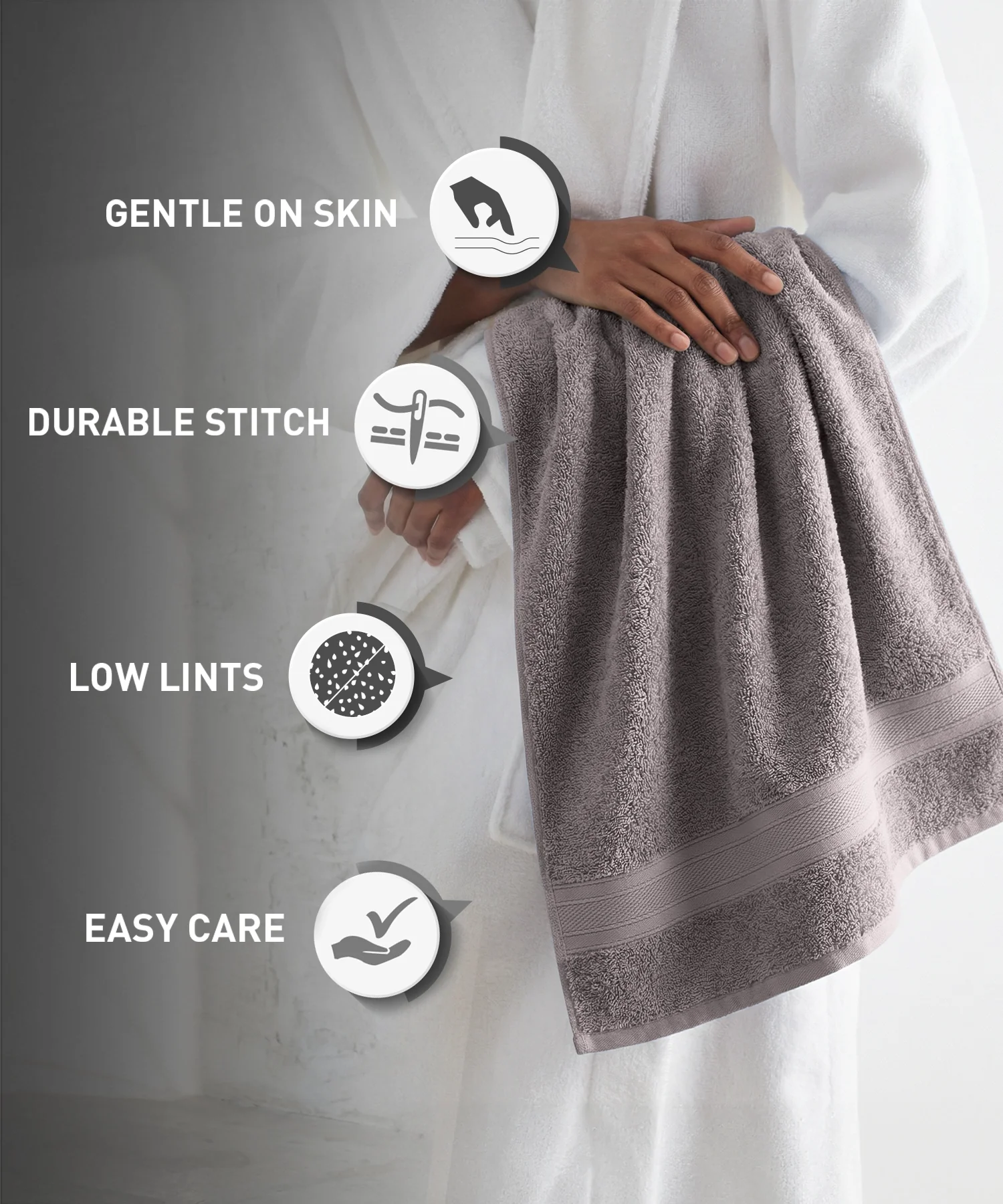 Soft Comfort 6Pc Face Towel Set, Charcoal|509 GSM Cotton|Air Rich Technology - Image 8